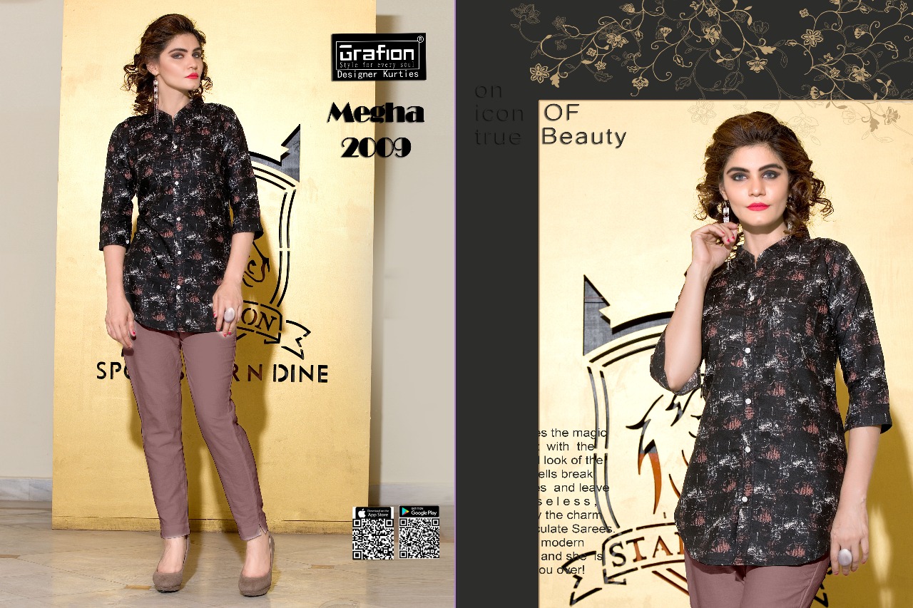 Megha By Grafion Kurtis 2001 To 2012 Series Beautiful Stylish Fancy Colorful Casual Wear & Ready To Wear & Ethnic Wear Cotton Kurtis At Wholesale Price
