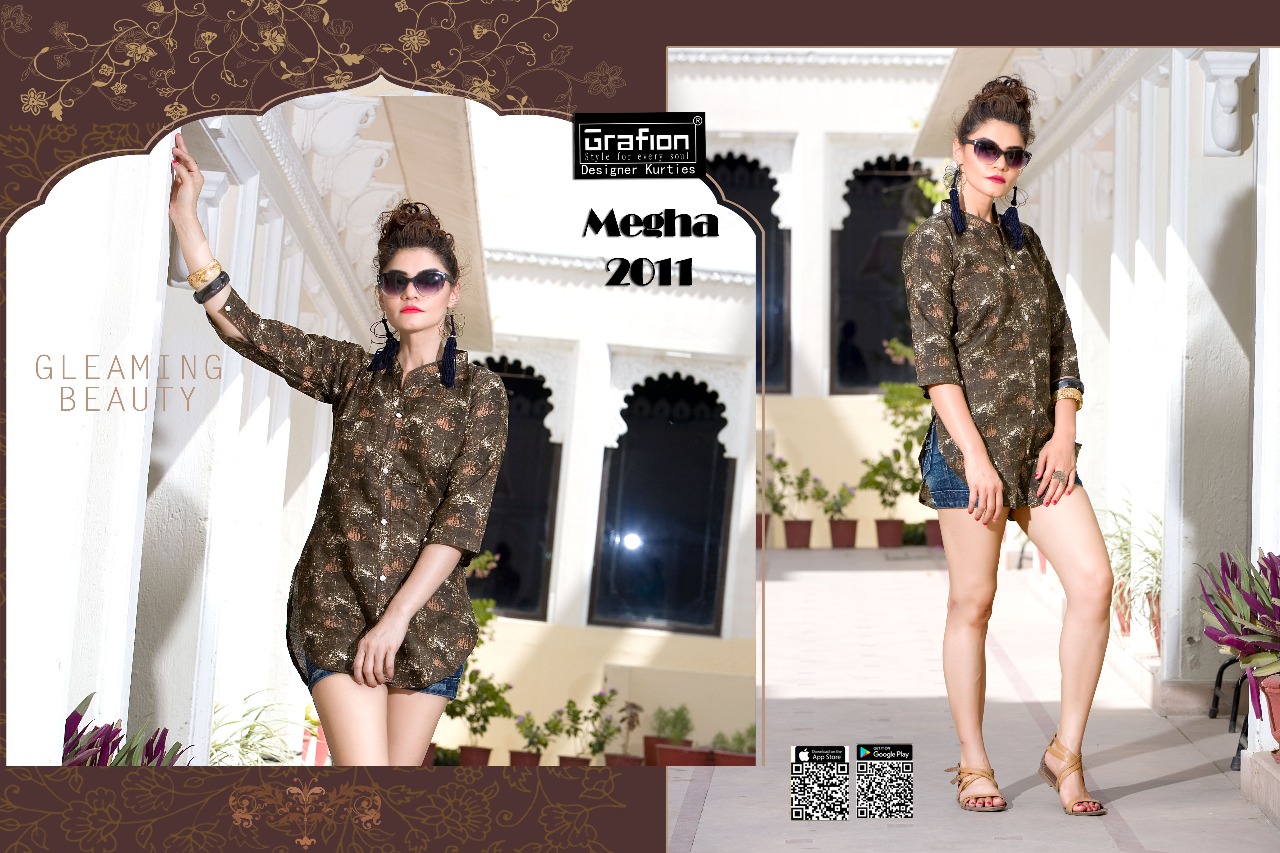 Megha By Grafion Kurtis 2001 To 2012 Series Beautiful Stylish Fancy Colorful Casual Wear & Ready To Wear & Ethnic Wear Cotton Kurtis At Wholesale Price