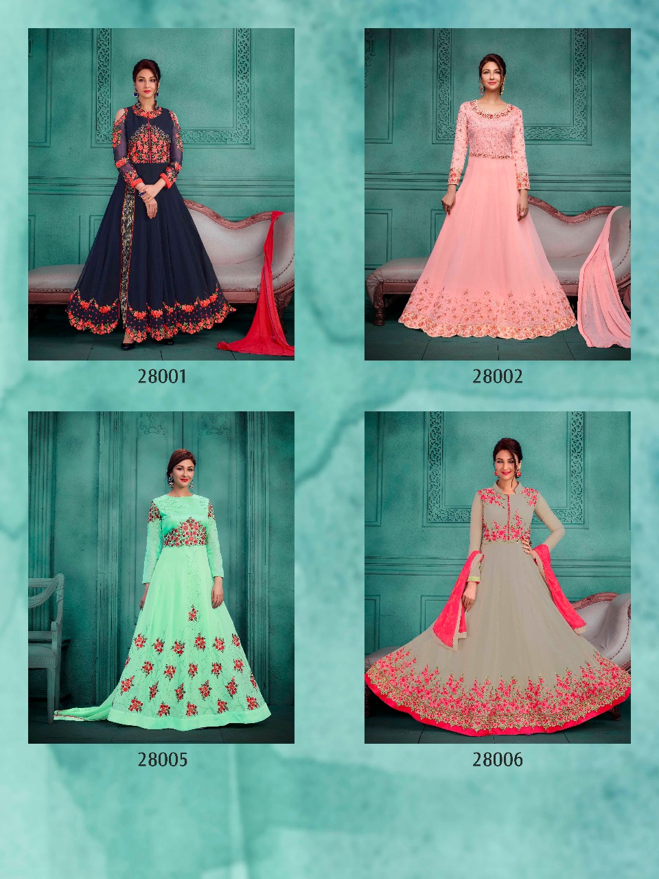 Mehak 28001 Series By Mehak 28001 To 28008 Series Designer Wedding Collection Beautiful Stylish Fancy Colorful Party Wear & Occasional Wear Georgette Embroidered Dresses At Wholesale Price
