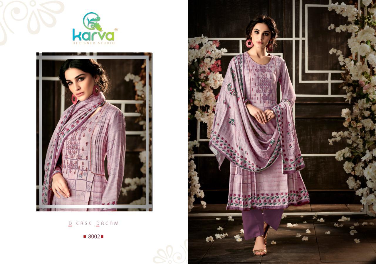 Mehak By Karva Designer Studio 8001 To 8006 Series Beautiful Winter Collection Suits Stylish Fancy Colorful Casual Wear & Ethnic Wear Pure Viscose Pashmina Digital Printed Dresses At Wholesale Price