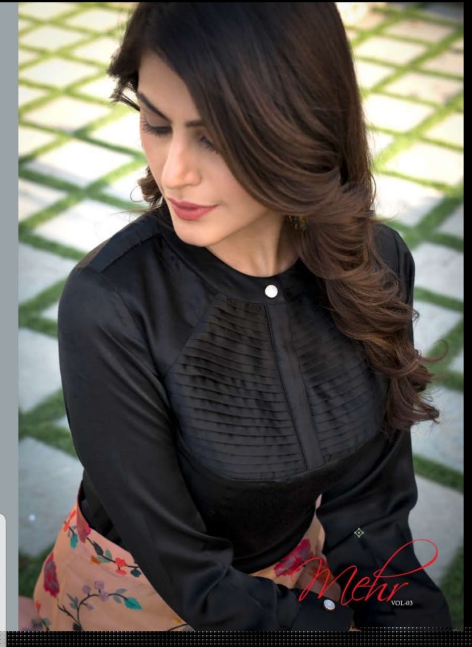 Mehr Vol-3 By Mugdha 109 To 113 Series Beautiful Stylish Colorful Fancy Party Wear & Ethnic Wear & Ready To Wear Scuba/viola/silk Top With Skirt At Wholesale Price