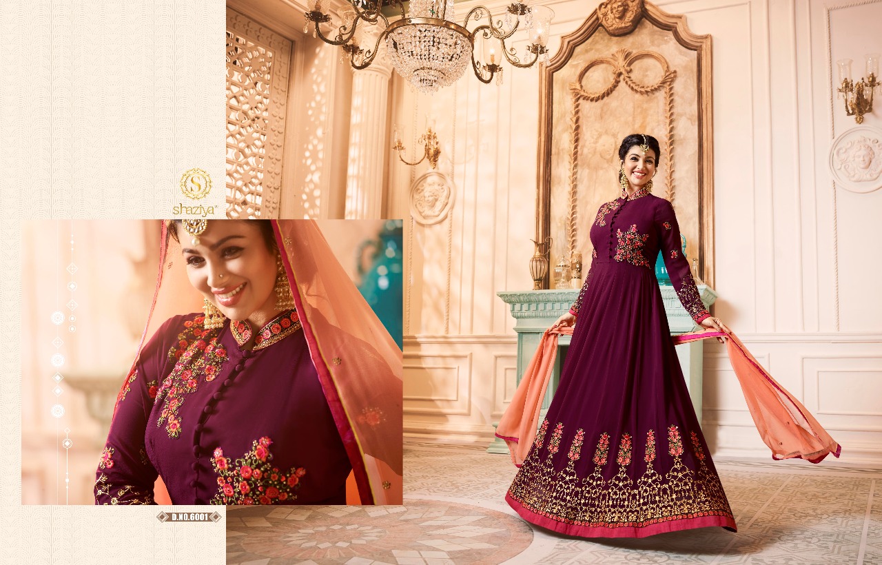 Mehreen Vol-2 By Shaziya 6001 To 6006 Series Designer Anarkali Suits Beautiful Stylish Fancy Colorful Party Wear & Occasional Wear Georgette Dresses At Wholesale Price