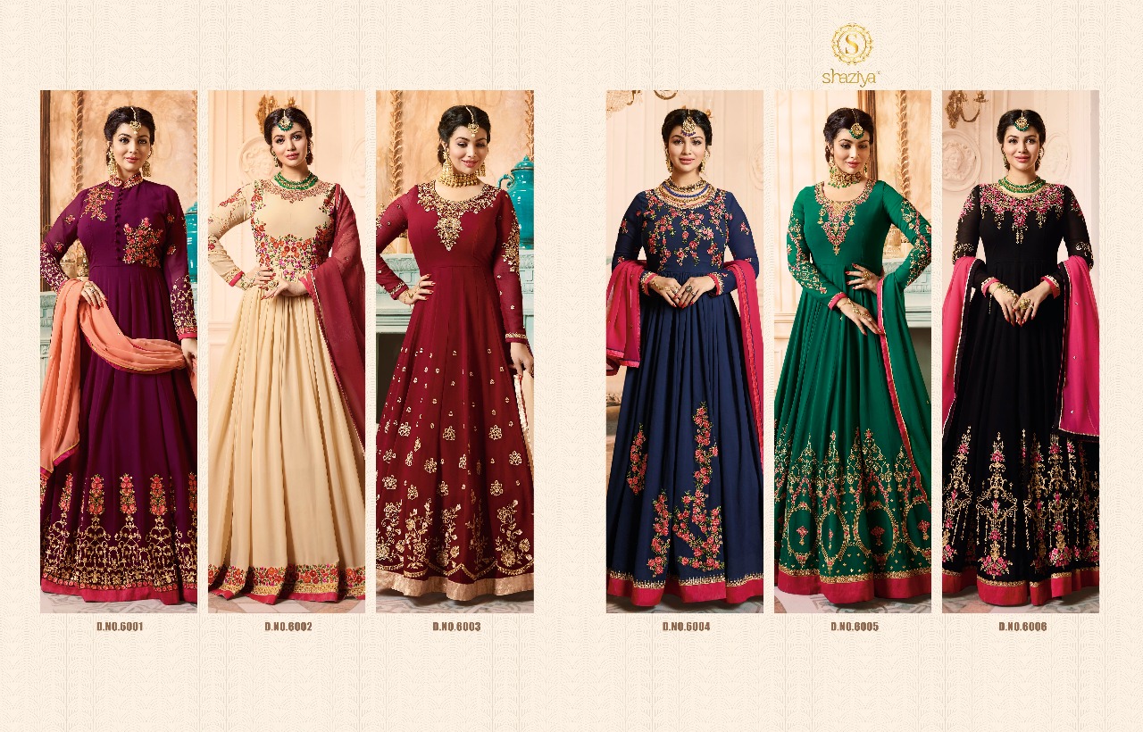 Mehreen Vol-2 By Shaziya 6001 To 6006 Series Designer Anarkali Suits Beautiful Stylish Fancy Colorful Party Wear & Occasional Wear Georgette Dresses At Wholesale Price