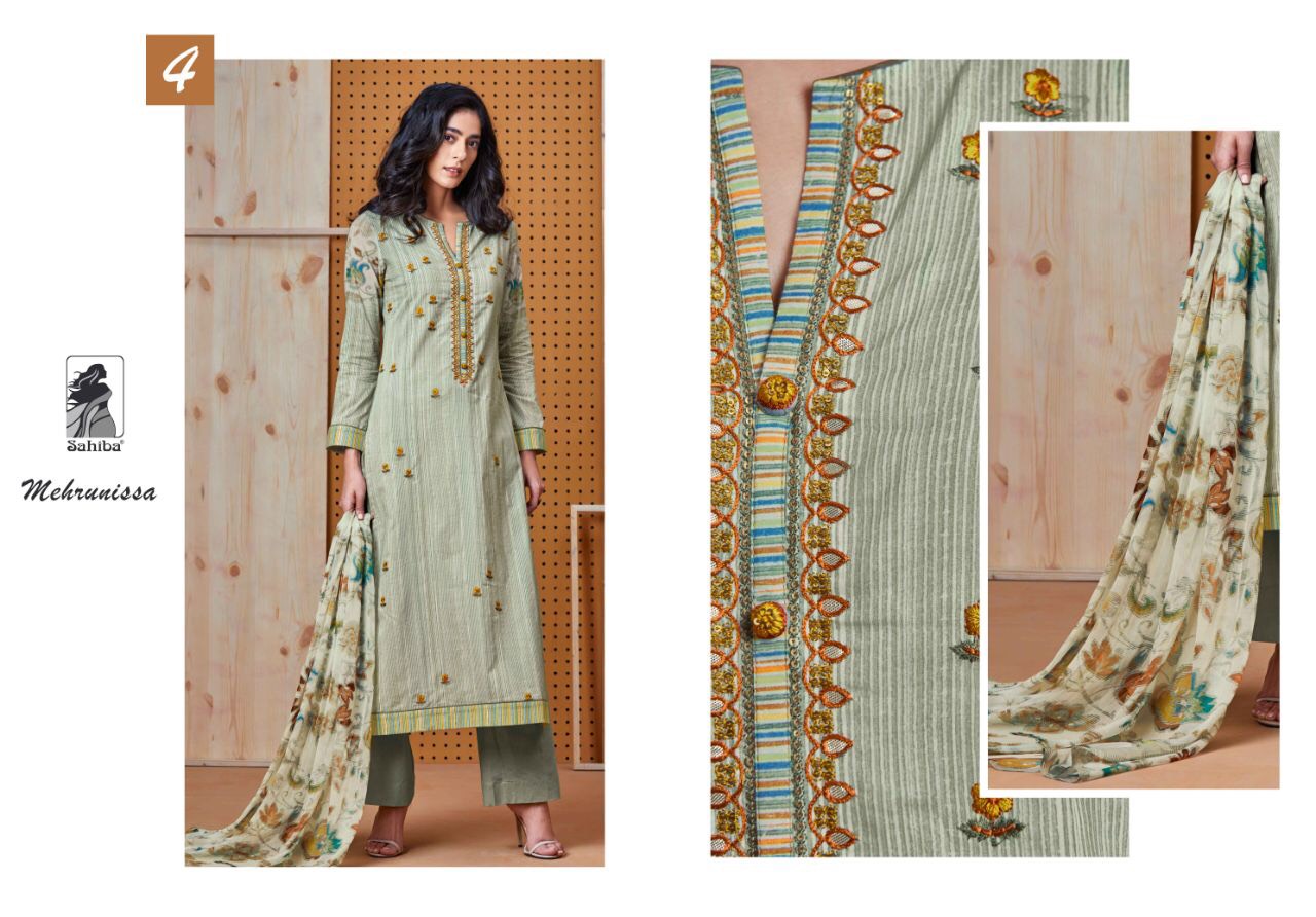 Mehrunissa By Sahiba 1 To 12 Series Designer Beautiful Pakistani Suits Colorful Fancy Stylish Party Wear & Ethnic Wear Cotton Lawn Printed Dresses At Wholesale Price