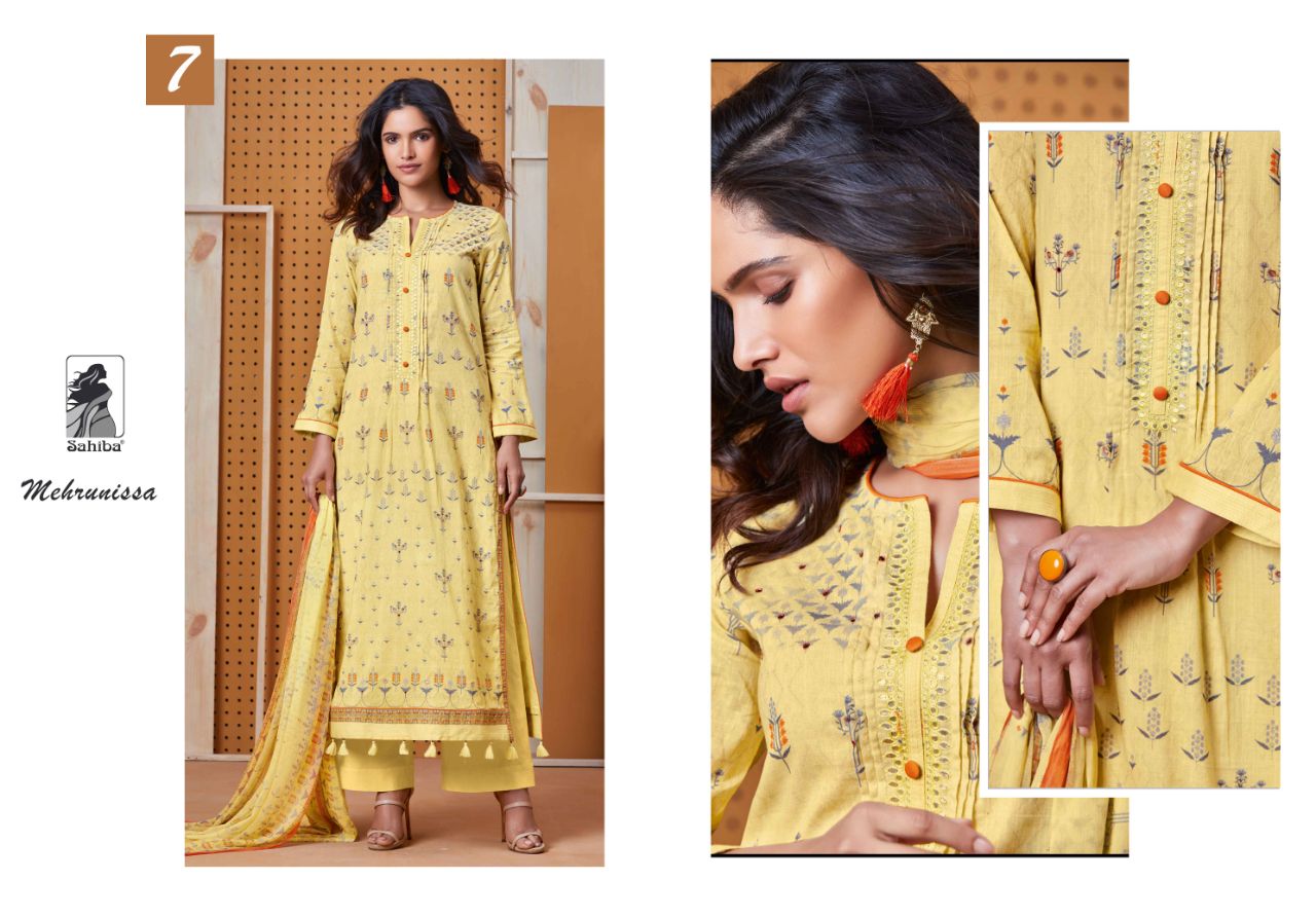 Mehrunissa By Sahiba 1 To 12 Series Designer Beautiful Pakistani Suits Colorful Fancy Stylish Party Wear & Ethnic Wear Cotton Lawn Printed Dresses At Wholesale Price