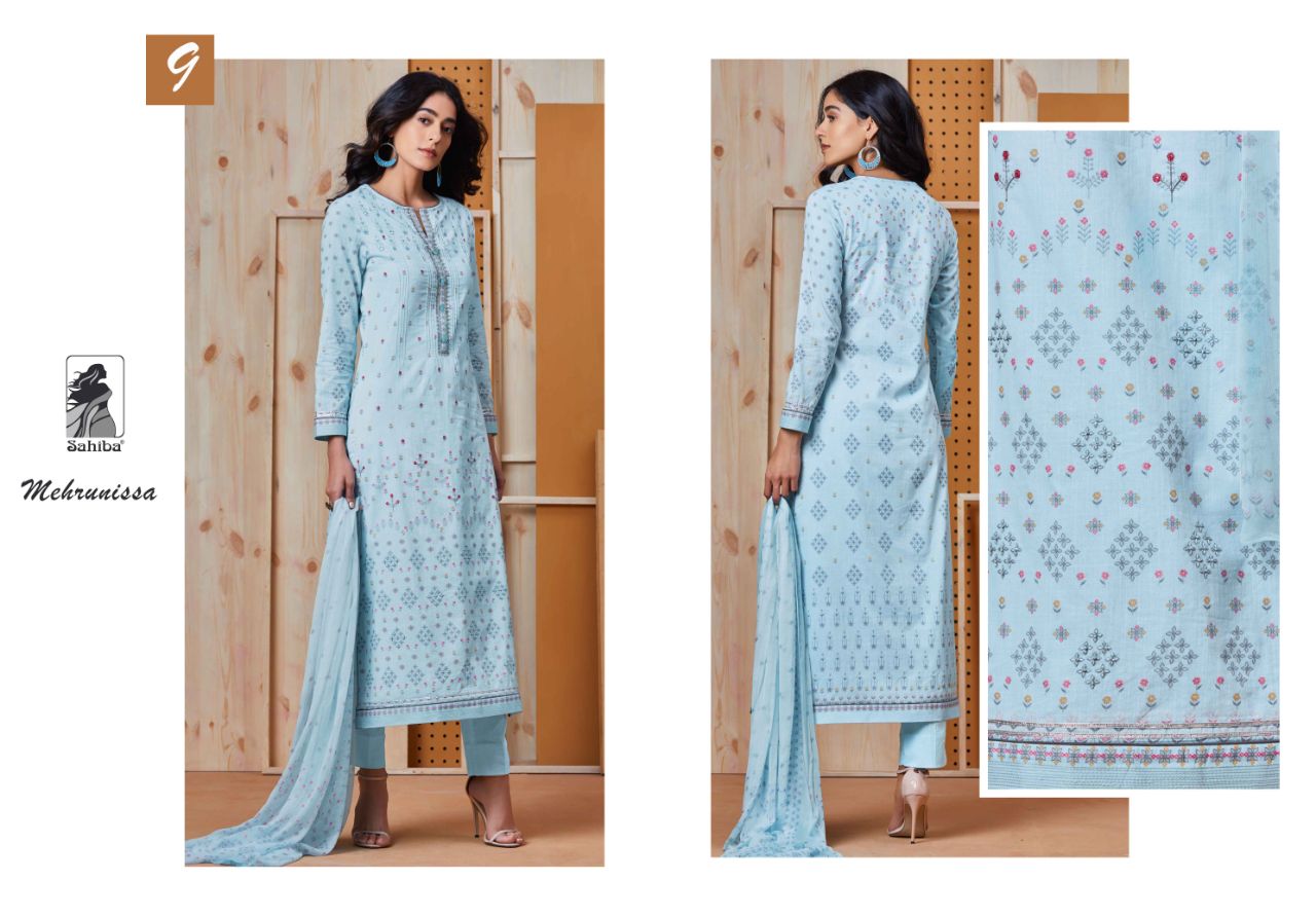 Mehrunissa By Sahiba 1 To 12 Series Designer Beautiful Pakistani Suits Colorful Fancy Stylish Party Wear & Ethnic Wear Cotton Lawn Printed Dresses At Wholesale Price