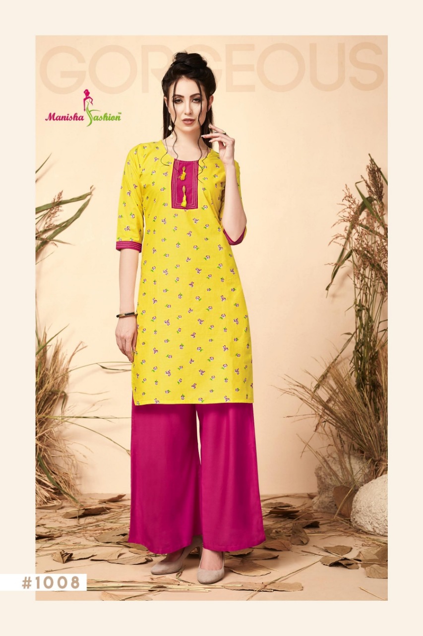 Melania Vol-1 By Manisha Fashion 1001 To 1010 Series Beautiful Colorful Stylish Fancy Casual Wear & Ethnic Wear & Ready To Wear Lawn Cotton Kurtis At Wholesale Price