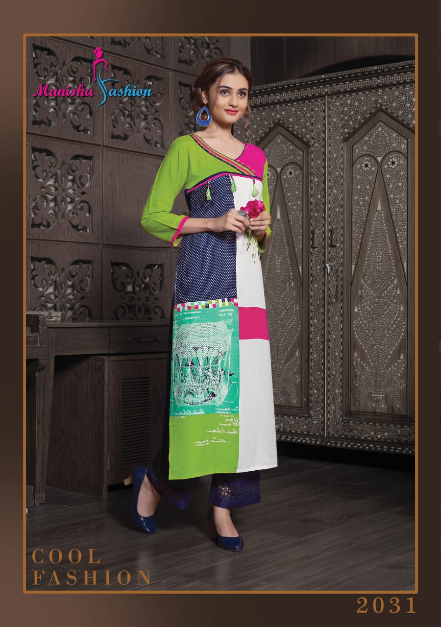 Melody Vol-2 By Manisha Fashion 2031 To 2040 Series Beautiful Colorful Stylish Fancy Casual Wear & Ethnic Wear & Ready To Wear Rayon Printed Kurtis At Wholesale Price