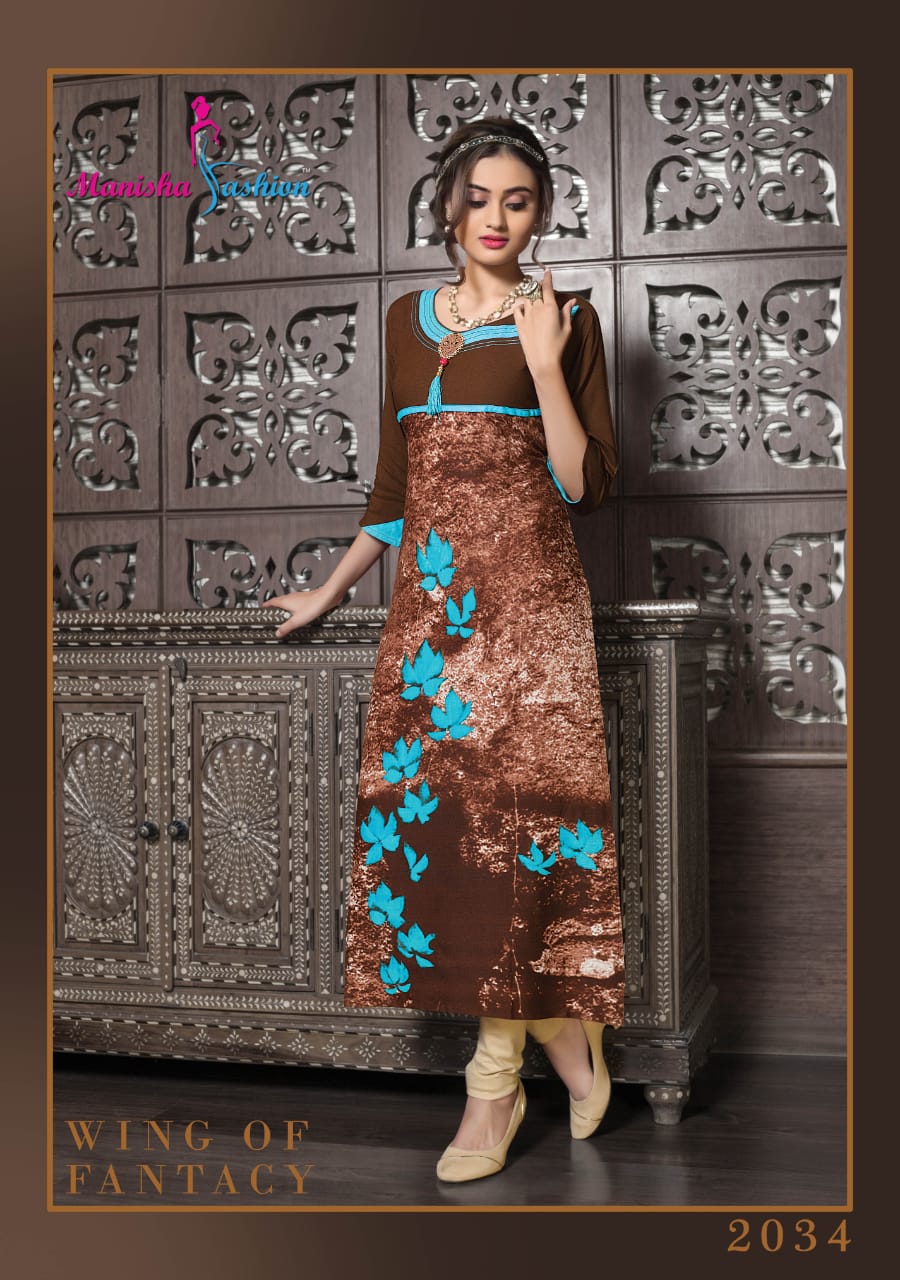 Melody Vol-2 By Manisha Fashion 2031 To 2040 Series Beautiful Colorful Stylish Fancy Casual Wear & Ethnic Wear & Ready To Wear Rayon Printed Kurtis At Wholesale Price