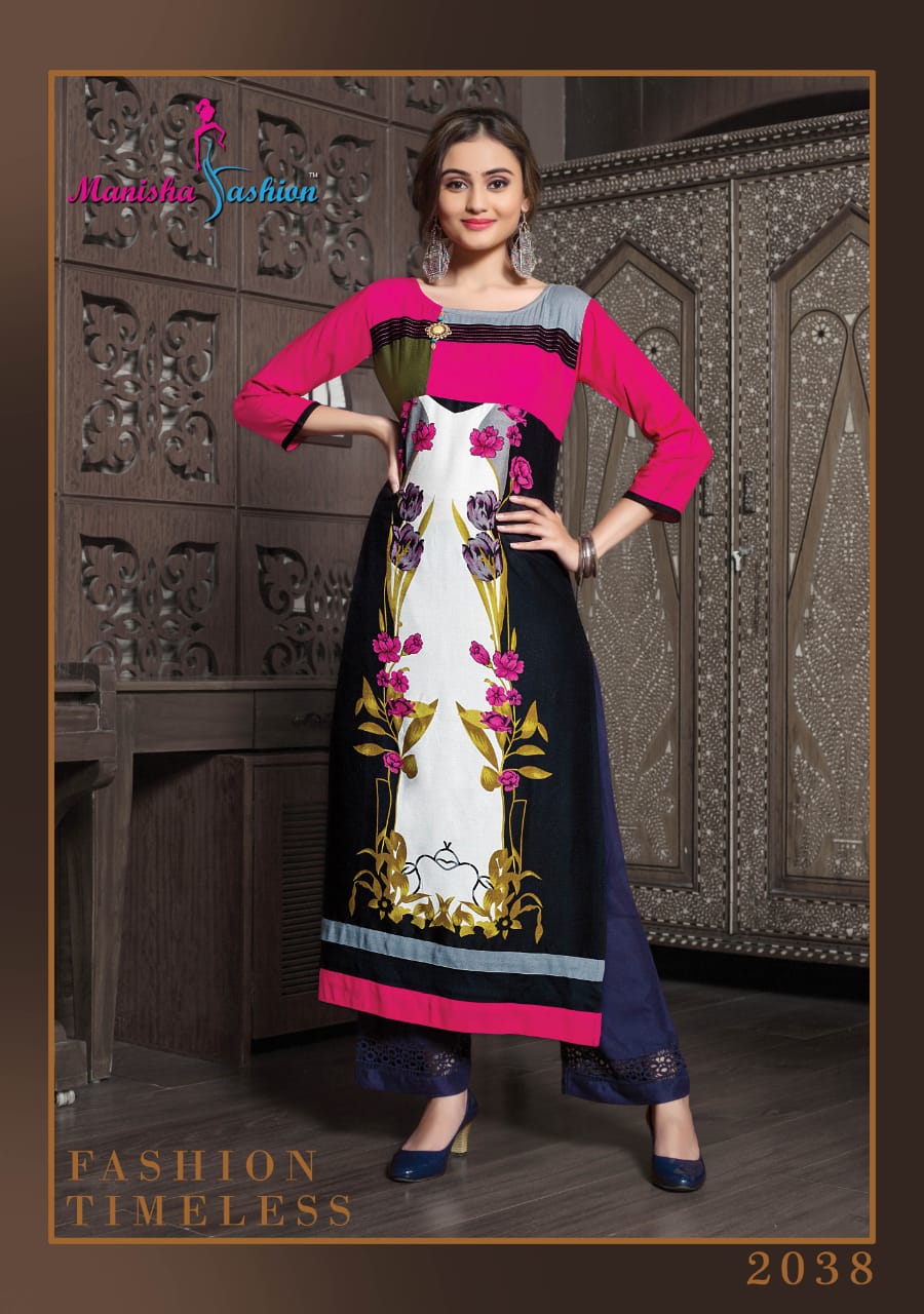 Melody Vol-2 By Manisha Fashion 2031 To 2040 Series Beautiful Colorful Stylish Fancy Casual Wear & Ethnic Wear & Ready To Wear Rayon Printed Kurtis At Wholesale Price