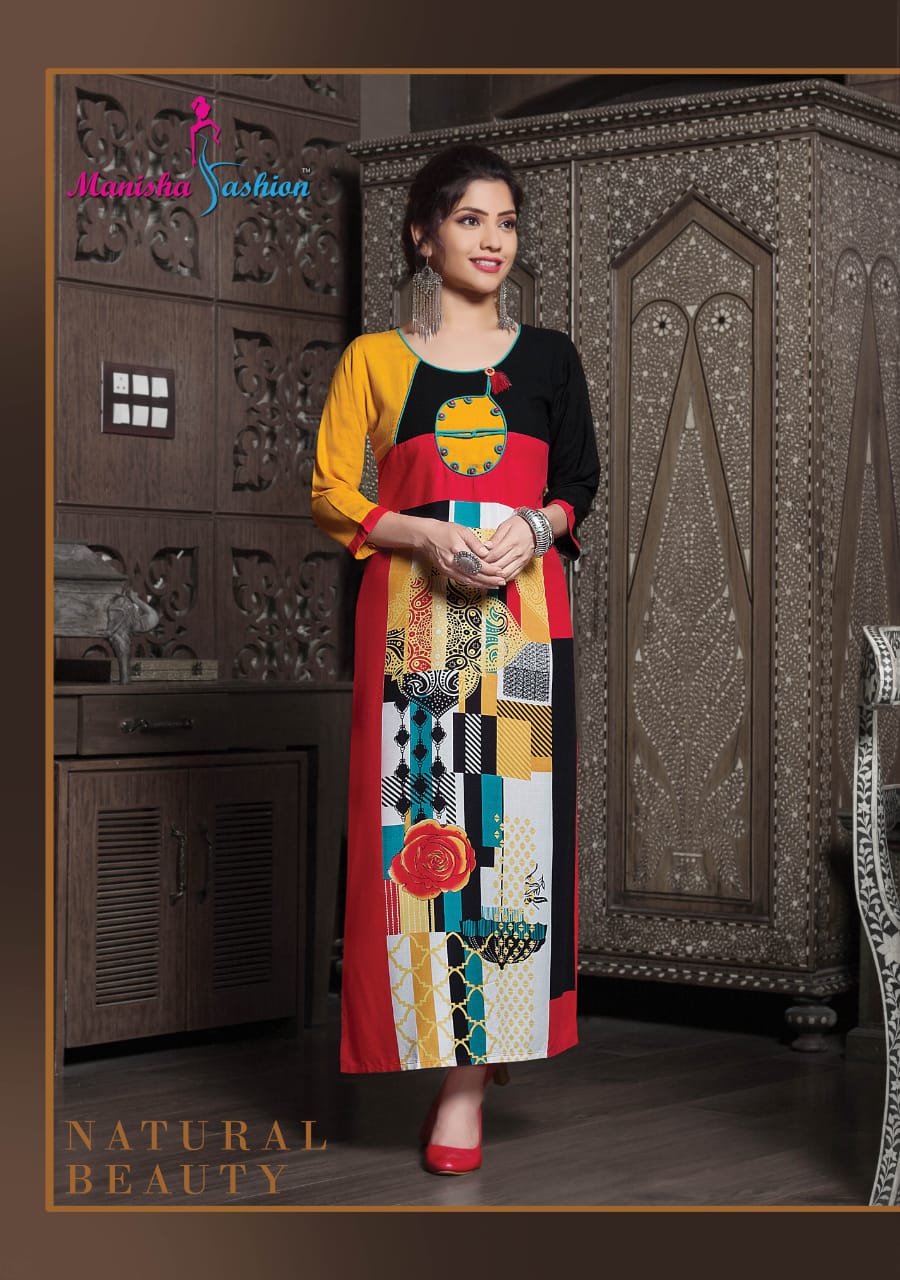 Melody Vol-2 By Manisha Fashion 2031 To 2040 Series Beautiful Colorful Stylish Fancy Casual Wear & Ethnic Wear & Ready To Wear Rayon Printed Kurtis At Wholesale Price