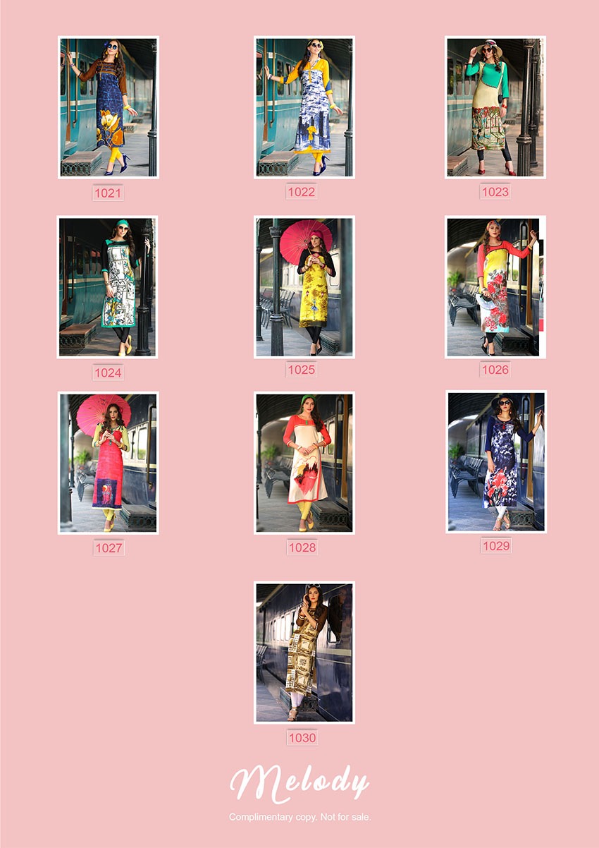 Melody By Manisha Fashion 1021 To 1030 Series Beautiful Colorful Stylish Fancy Casual Wear & Ethnic Wear & Ready To Wear Rayon Printed Kurtis At Wholesale Price