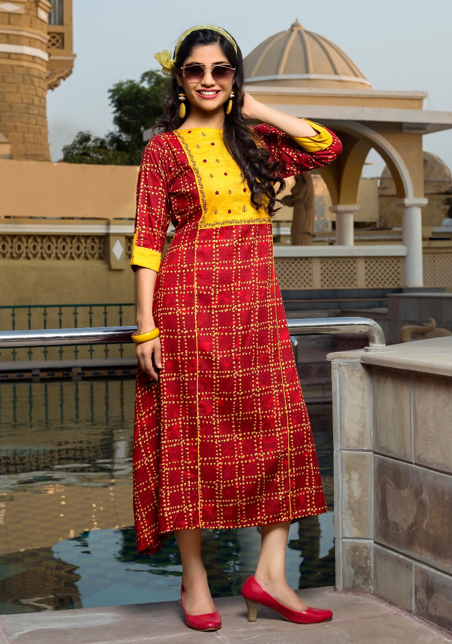 Mili Juli By Manisha Fashion 1001 To 1010 Series Beautiful Colorful Stylish Fancy Casual Wear & Ethnic Wear & Ready To Wear Pure Rayon Printed Kurtis At Wholesale Price
