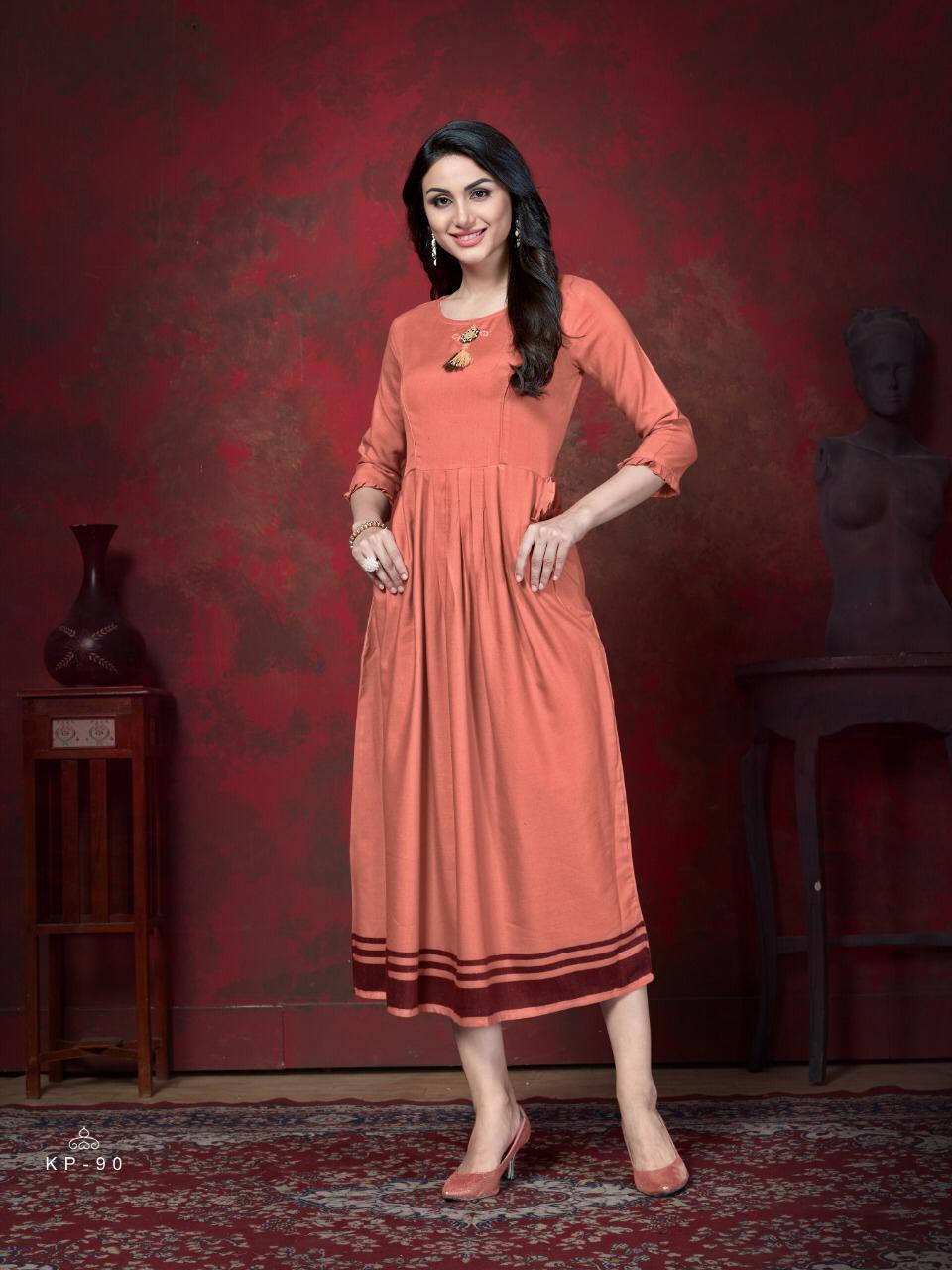 Milky Koi By Krisha Wear Collection Beautiful Stylish Fancy Colorful Party Wear & Occasional Wear Handloom Cotton And Rayon Slub Kurtis At Wholesale Price