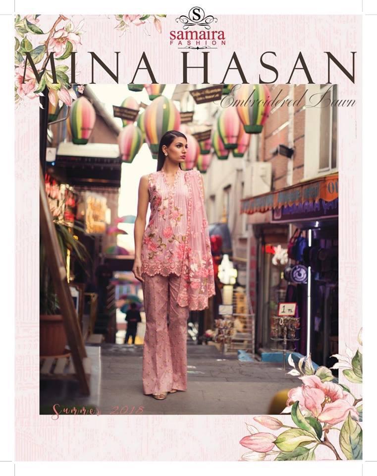 Mina Hasan Hit Design 609 By Samaira Fashion Designer Pakistani Suits Beautiful Fancy Stylish Colorful Party Wear & Occasional Wear Pure Cotton Print With Embroidery Dresses At Wholesale Price