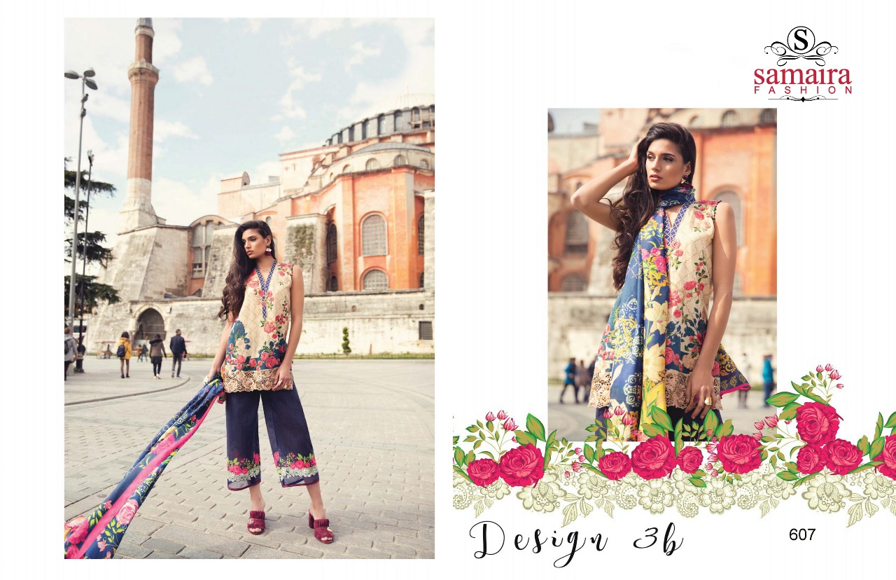 Mina Hasan By Samaira Fashion 603 To 611 Series Designer Pakistani Suits Beautiful Colorful Stylish Fancy Colorful Party Wear & Ethnic Wear Pure Cotton Printed Dresses At Wholesale Price