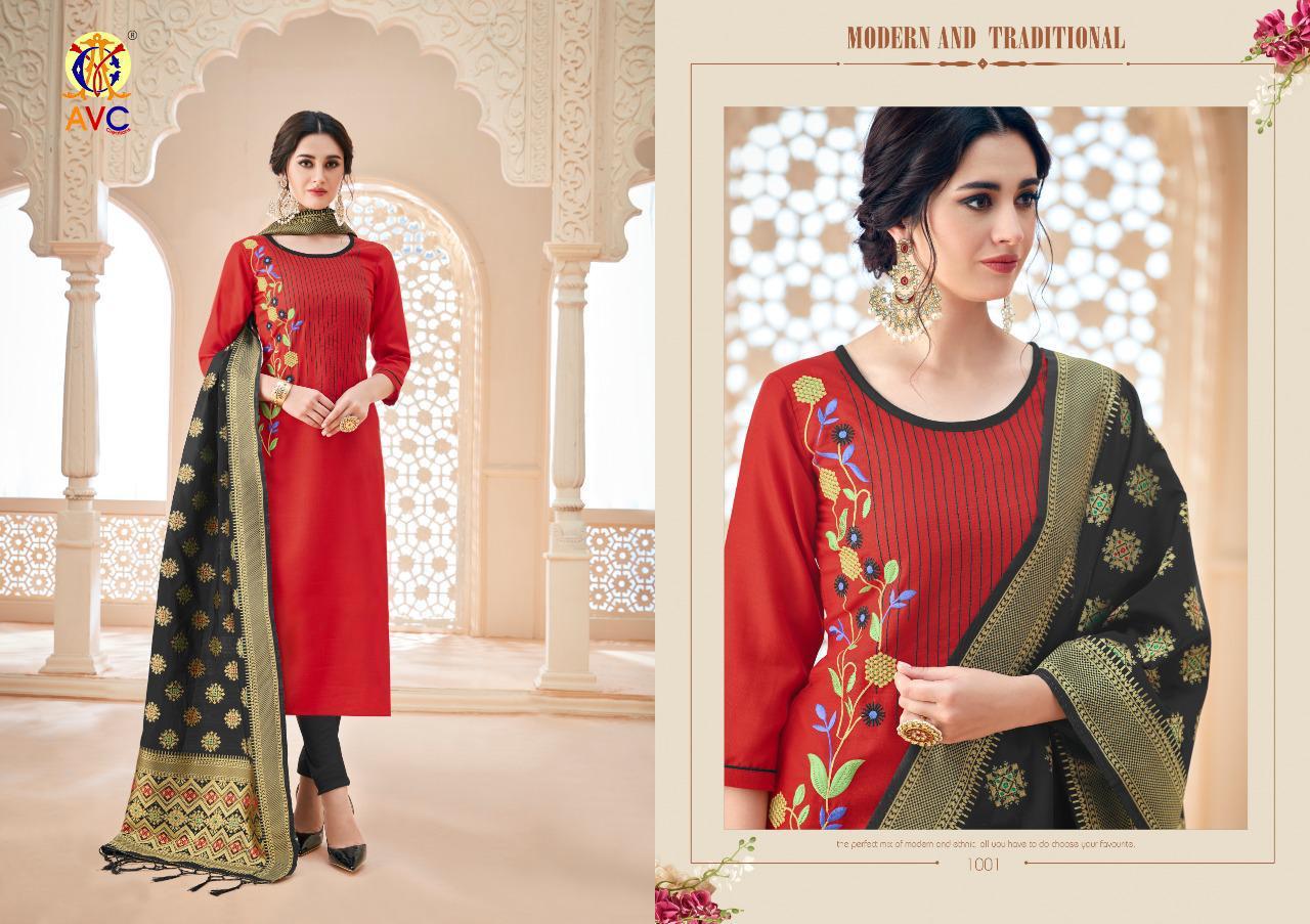 Minakari By Amrut Varsha Fashion 1001 To 1006 Series Beautiful Winter Suits Collection Stylish Fancy Colorful Casual Wear & Ethnic Wear Heavy Cotton Slub Dresses At Wholesale Price