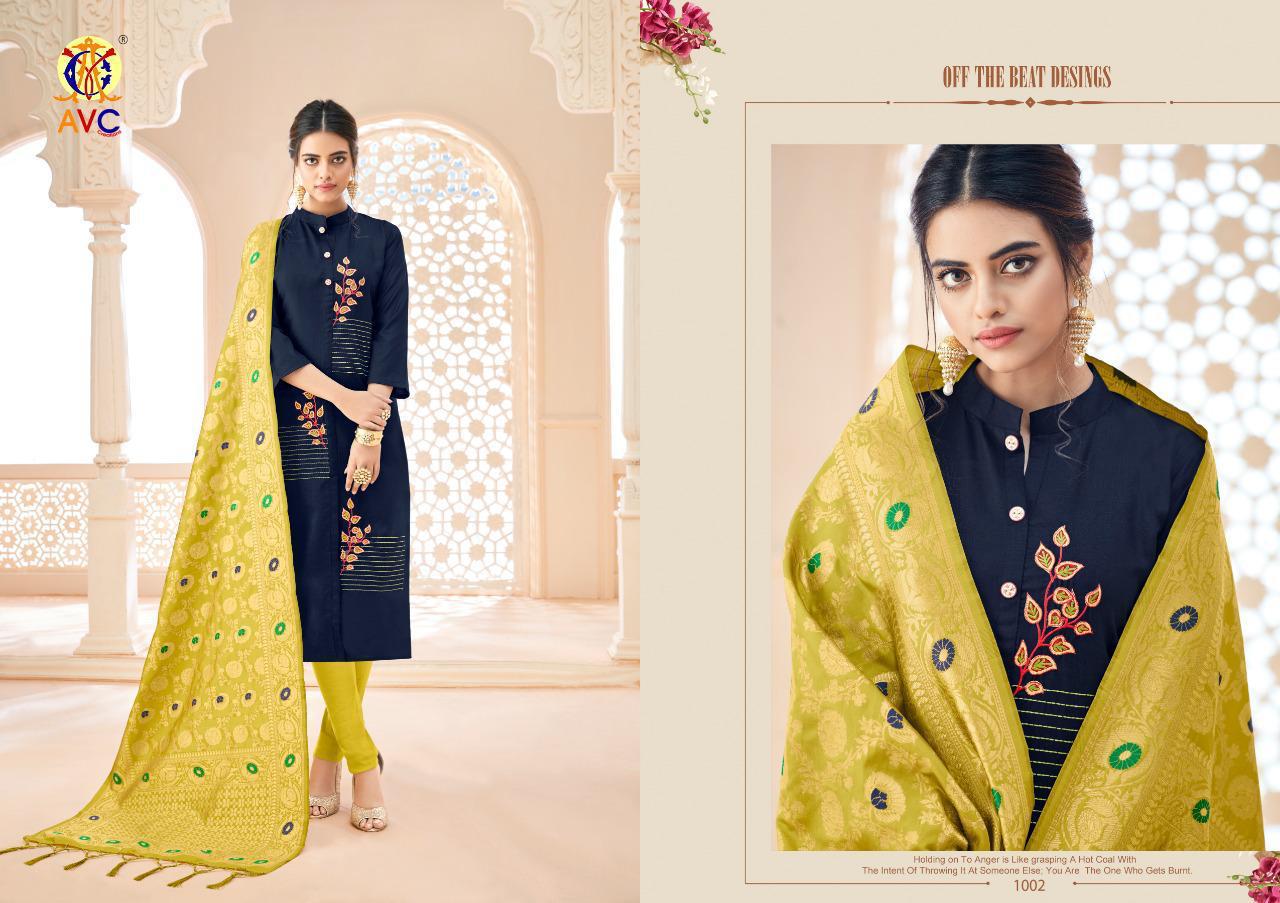 Minakari By Amrut Varsha Fashion 1001 To 1006 Series Beautiful Winter Suits Collection Stylish Fancy Colorful Casual Wear & Ethnic Wear Heavy Cotton Slub Dresses At Wholesale Price