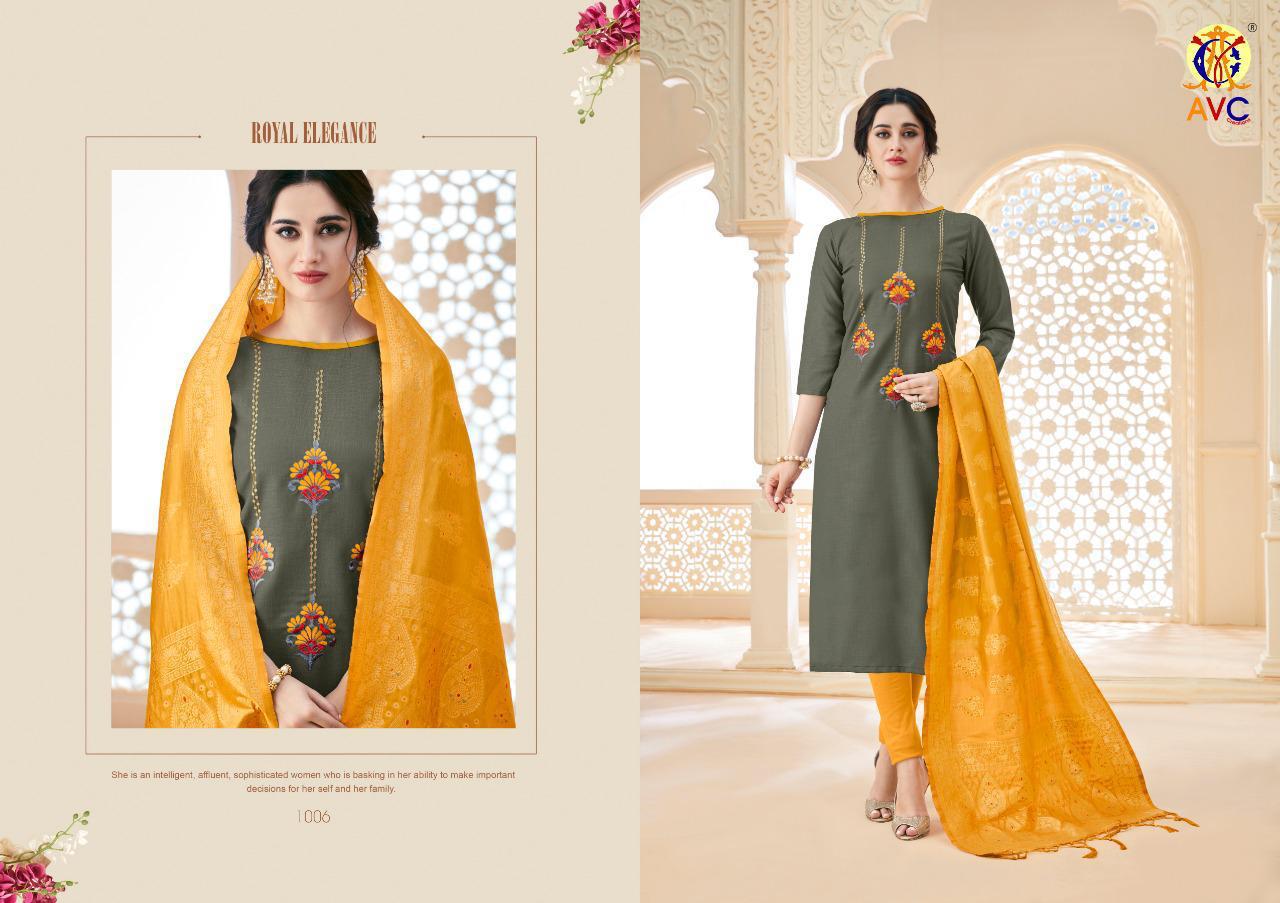 Minakari By Amrut Varsha Fashion 1001 To 1006 Series Beautiful Winter Suits Collection Stylish Fancy Colorful Casual Wear & Ethnic Wear Heavy Cotton Slub Dresses At Wholesale Price