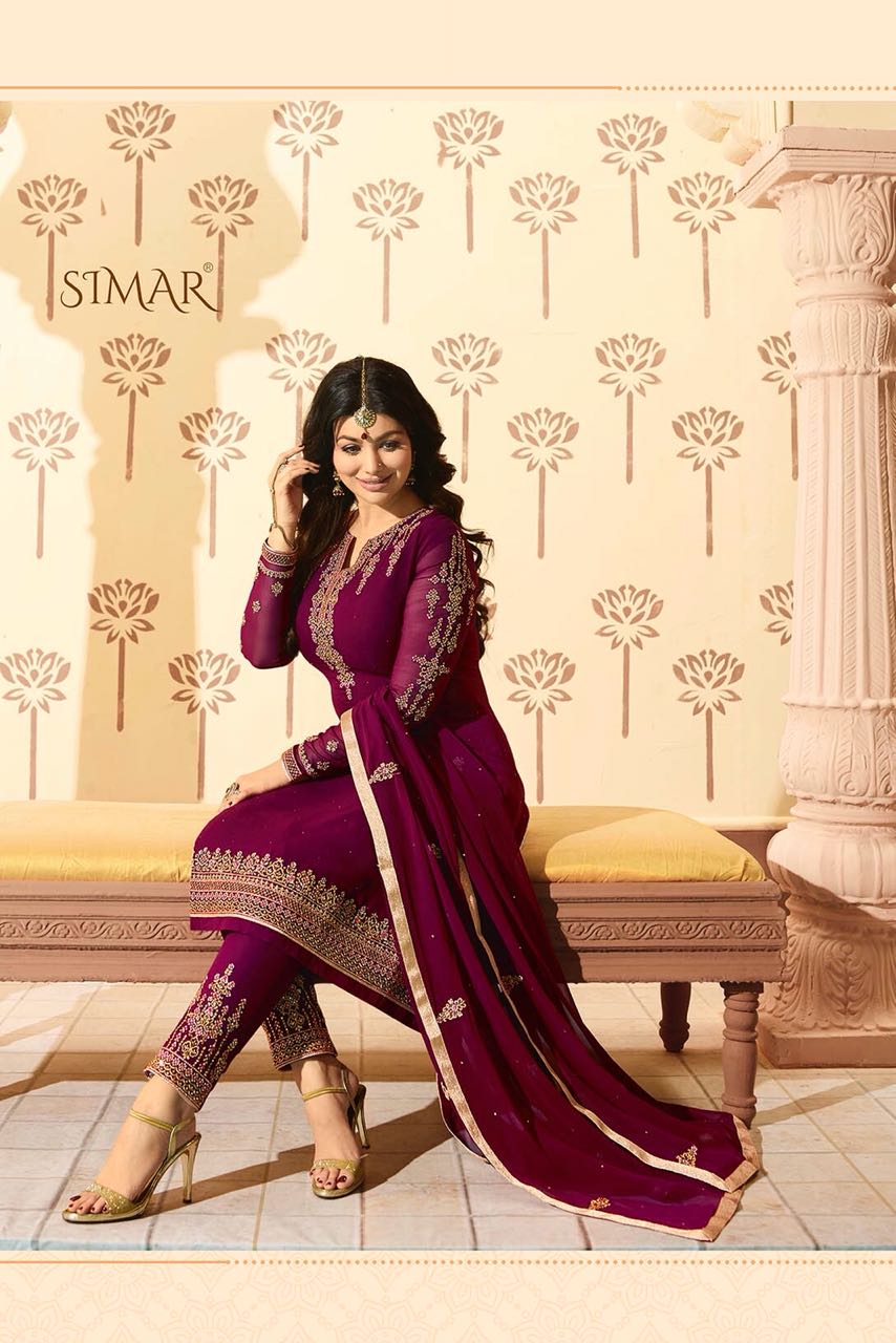 Minaz Vol-2 By Glossy 225 To 229 Series Designer Suits Collection Beautiful Colorful Stylish Fancy Party Wear & Occasional Wear Real Georgette Dresses At Wholesale Price