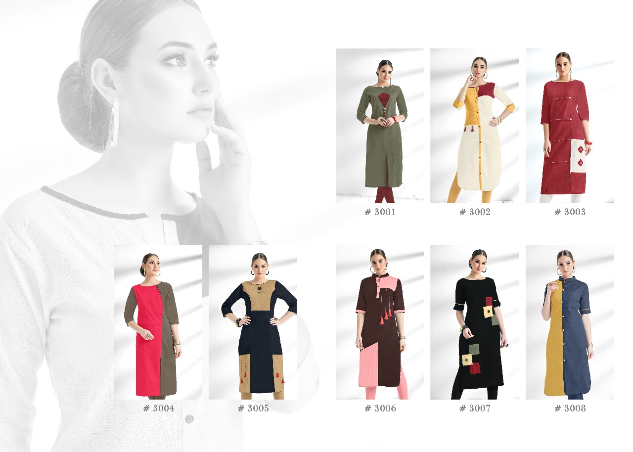 Minerva By Modesi 3001 To 3008 Series Beautiful Stylish Fancy Colorful Casual Wear & Ethnic Wear Collection Rayon Kurtis At Wholesale Price