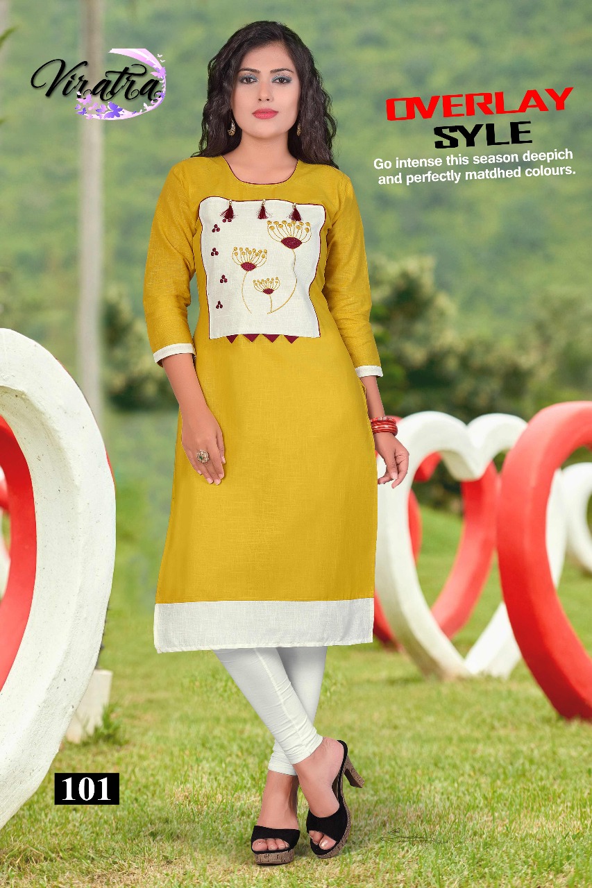 Mintoo By Viratra Tex 101 To 108 Series Stylish Colorful Fancy Beautiful Casual Wear & Ethnic Wear Collection Cotton Slub Embroidered Kurtis At Wholesale Price