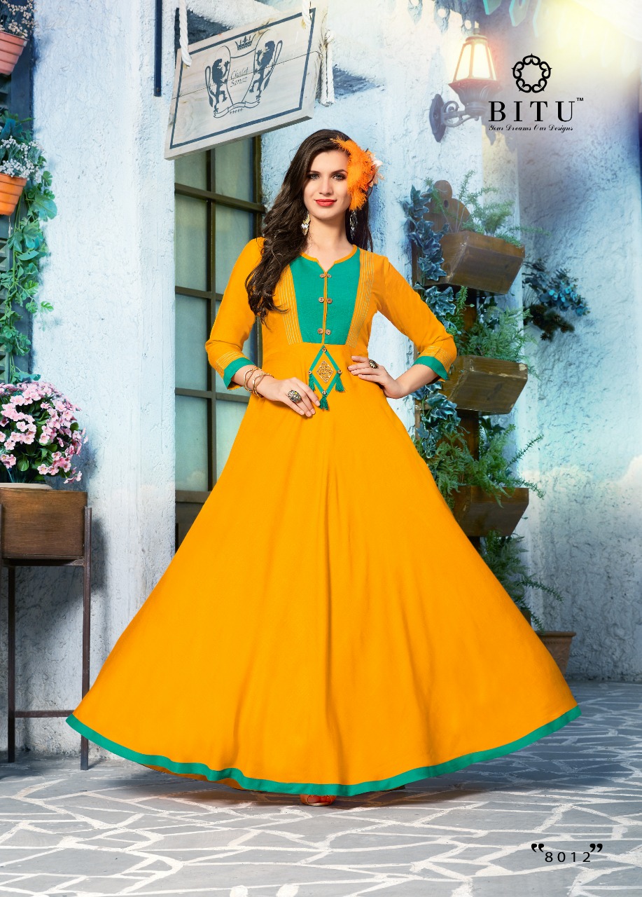 Miracle By Bitu 8011 To 8016 Series Beautiful Stylish Fancy Colorful Casual Wear & Ethnic Wear & Ready To Wear Rayon Slub Printed Kurtis At Wholesale Price