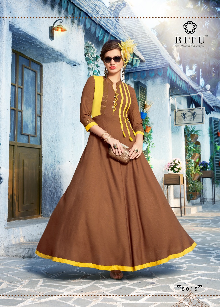 Miracle By Bitu 8011 To 8016 Series Beautiful Stylish Fancy Colorful Casual Wear & Ethnic Wear & Ready To Wear Rayon Slub Printed Kurtis At Wholesale Price