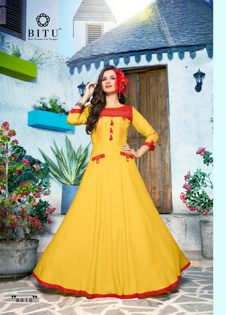 Miracle By Bitu 8011 To 8016 Series Beautiful Stylish Fancy Colorful Casual Wear & Ethnic Wear & Ready To Wear Rayon Slub Printed Kurtis At Wholesale Price