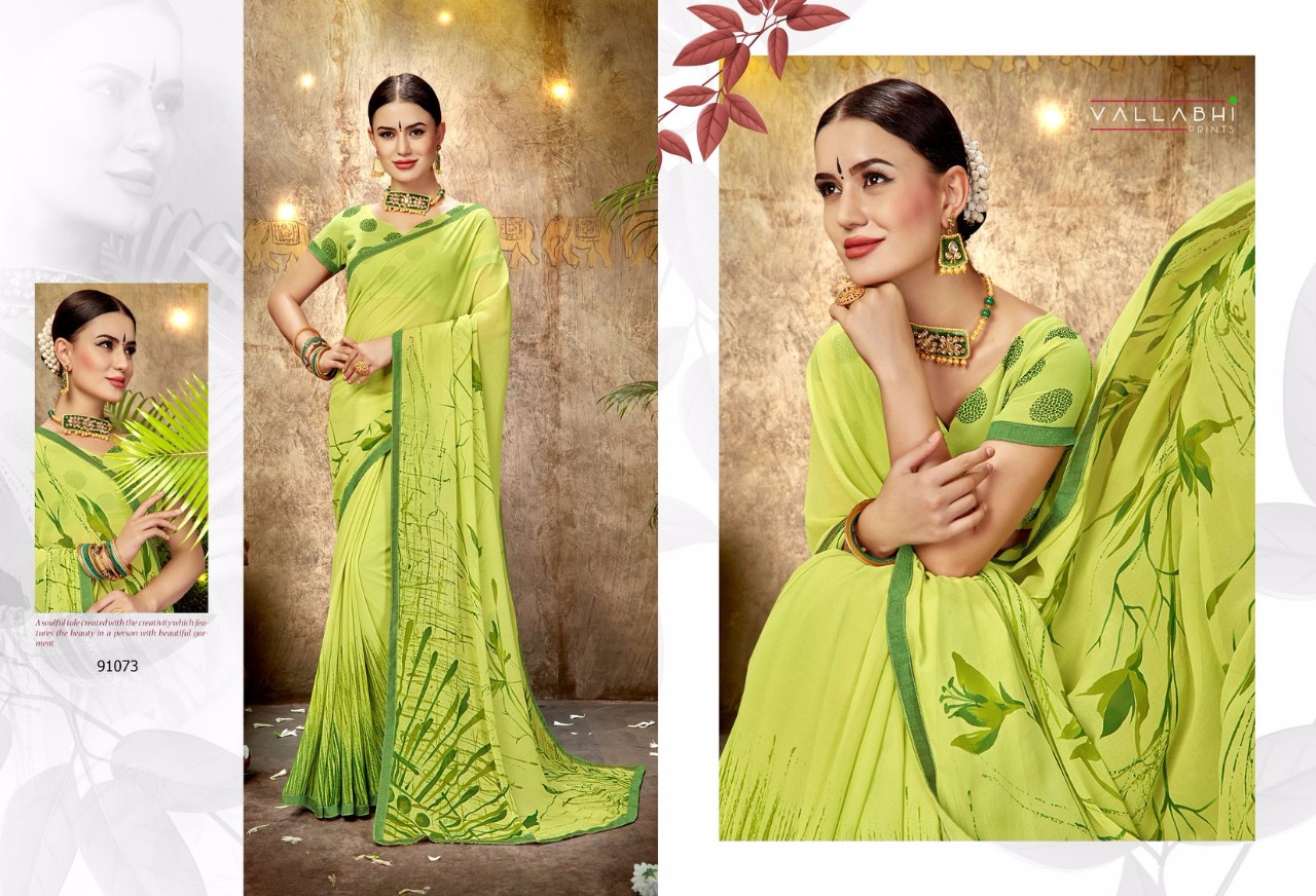 Misha By Vallabhi Prints 91070 To 91081 Series Indian Traditional Wear Collection Beautiful Stylish Fancy Colorful Party Wear & Occasional Wear Georgette Printed Sarees At Wholesale Price