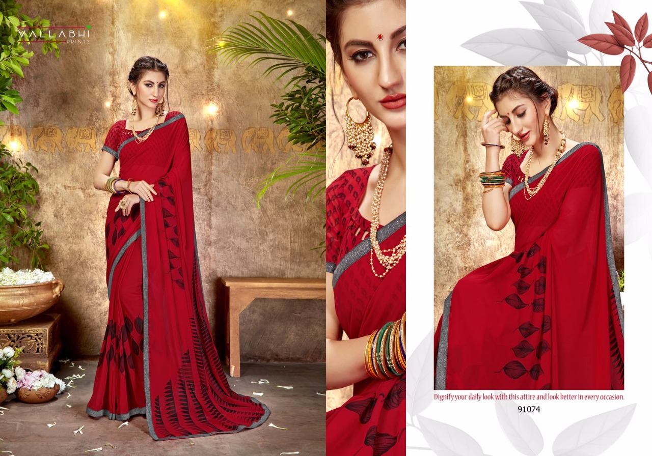Misha By Vallabhi Prints 91070 To 91081 Series Indian Traditional Wear Collection Beautiful Stylish Fancy Colorful Party Wear & Occasional Wear Georgette Printed Sarees At Wholesale Price