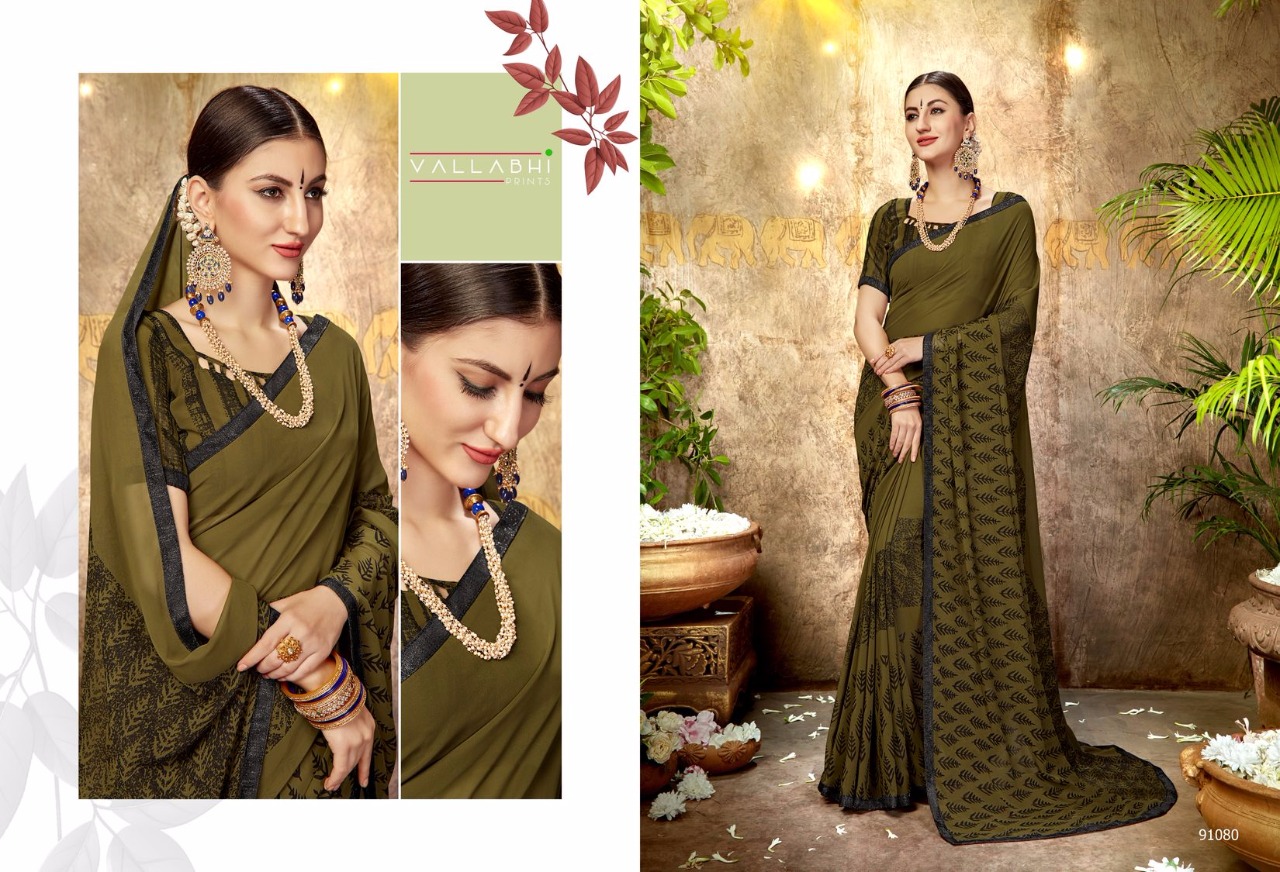 Misha By Vallabhi Prints 91070 To 91081 Series Indian Traditional Wear Collection Beautiful Stylish Fancy Colorful Party Wear & Occasional Wear Georgette Printed Sarees At Wholesale Price