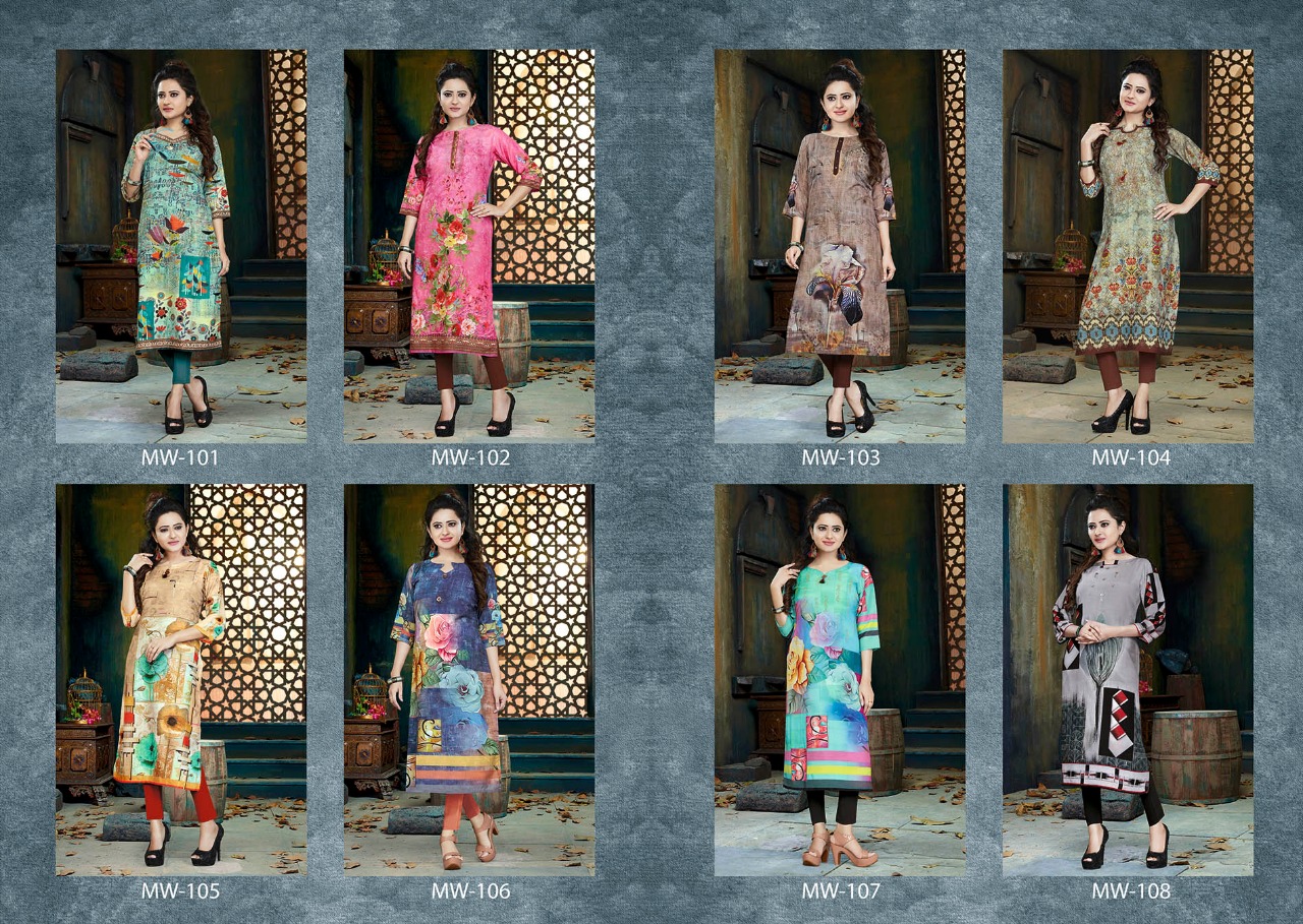 Miss World By Surya Techno Fab 5008 To 5015 Series Designer Wear Collection Beautiful Stylish Fancy Colorful Party Wear & Occasional Wear Muslin Printed Kurtis At Wholesale Price