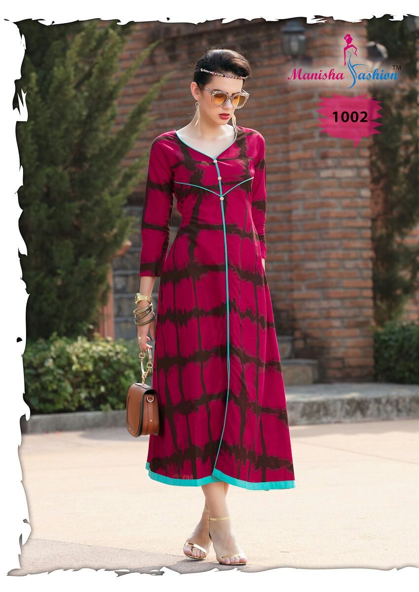 Mitu Vol-1 By Manisha Fashion 1001 To 1010 Series Beautiful Stylish Fancy Colorful Casual Wear & Ethnic Wear American Cotton Printed Kurtis At Wholesale Price