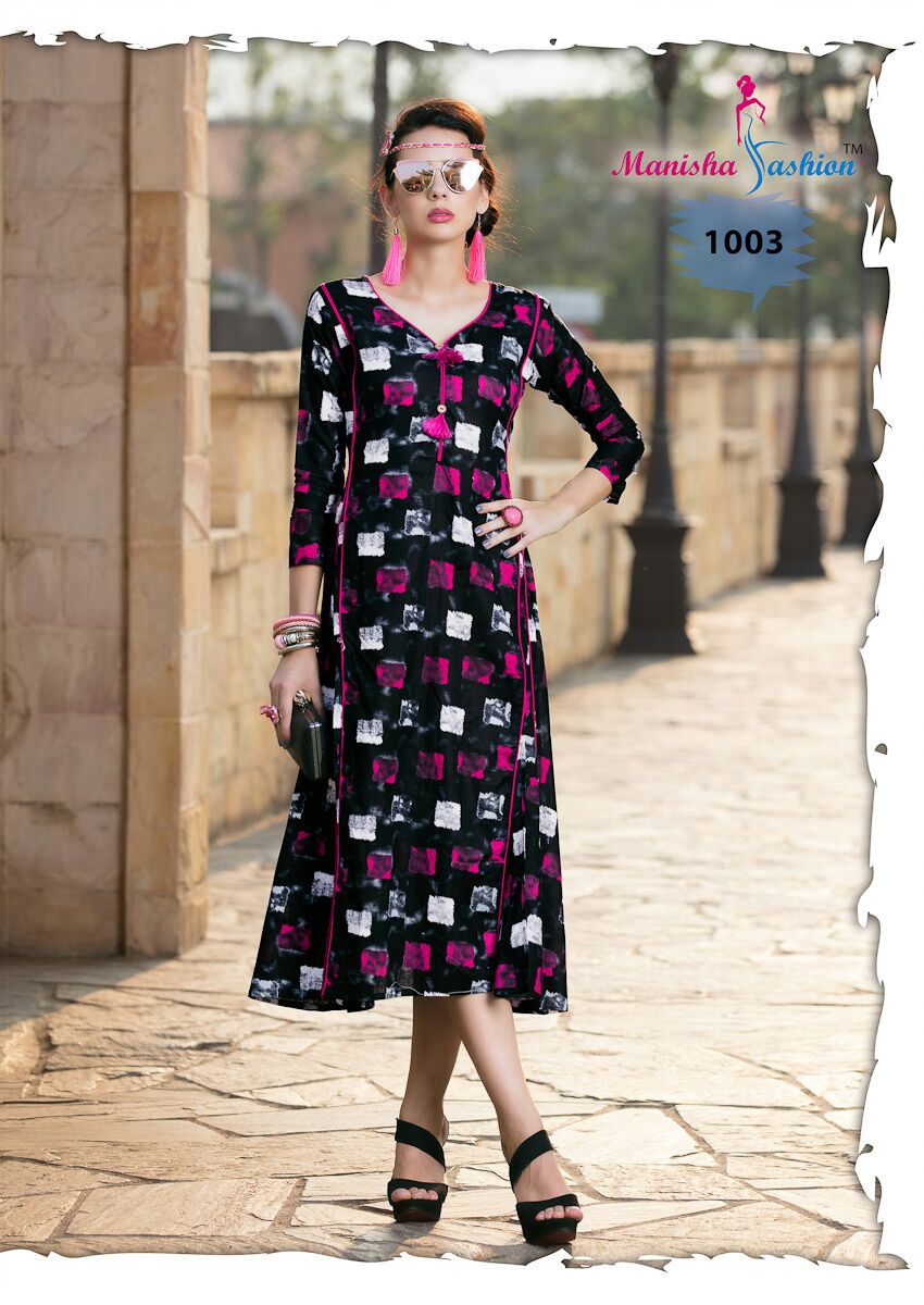 Mitu Vol-1 By Manisha Fashion 1001 To 1010 Series Beautiful Stylish Fancy Colorful Casual Wear & Ethnic Wear American Cotton Printed Kurtis At Wholesale Price