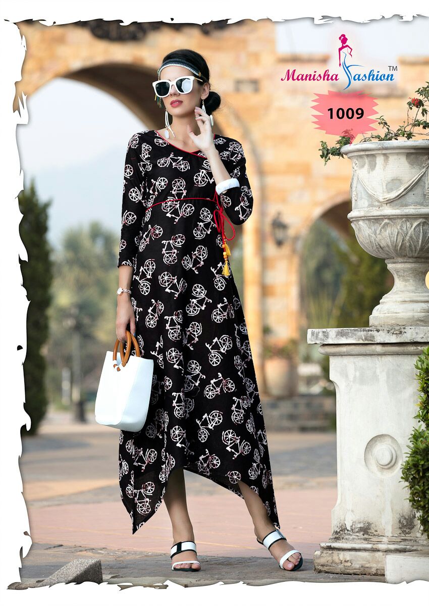 Mitu Vol-1 By Manisha Fashion 1001 To 1010 Series Beautiful Stylish Fancy Colorful Casual Wear & Ethnic Wear American Cotton Printed Kurtis At Wholesale Price