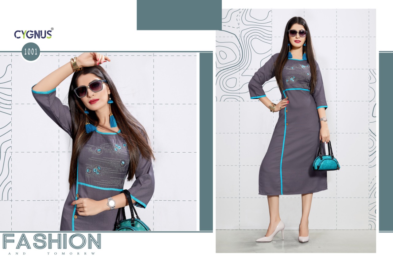 Mohini By Cygnus 1001 To 1006 Series Beautiful Stylish Fancy Colorful Casual Wear & Ethnic Wear & Ready To Wear Pure Cotton Embroidery Kurtis At Wholesale Price