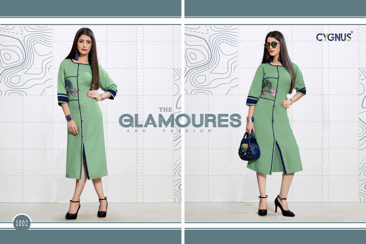 Mohini By Cygnus 1001 To 1006 Series Beautiful Stylish Fancy Colorful Casual Wear & Ethnic Wear & Ready To Wear Pure Cotton Embroidery Kurtis At Wholesale Price
