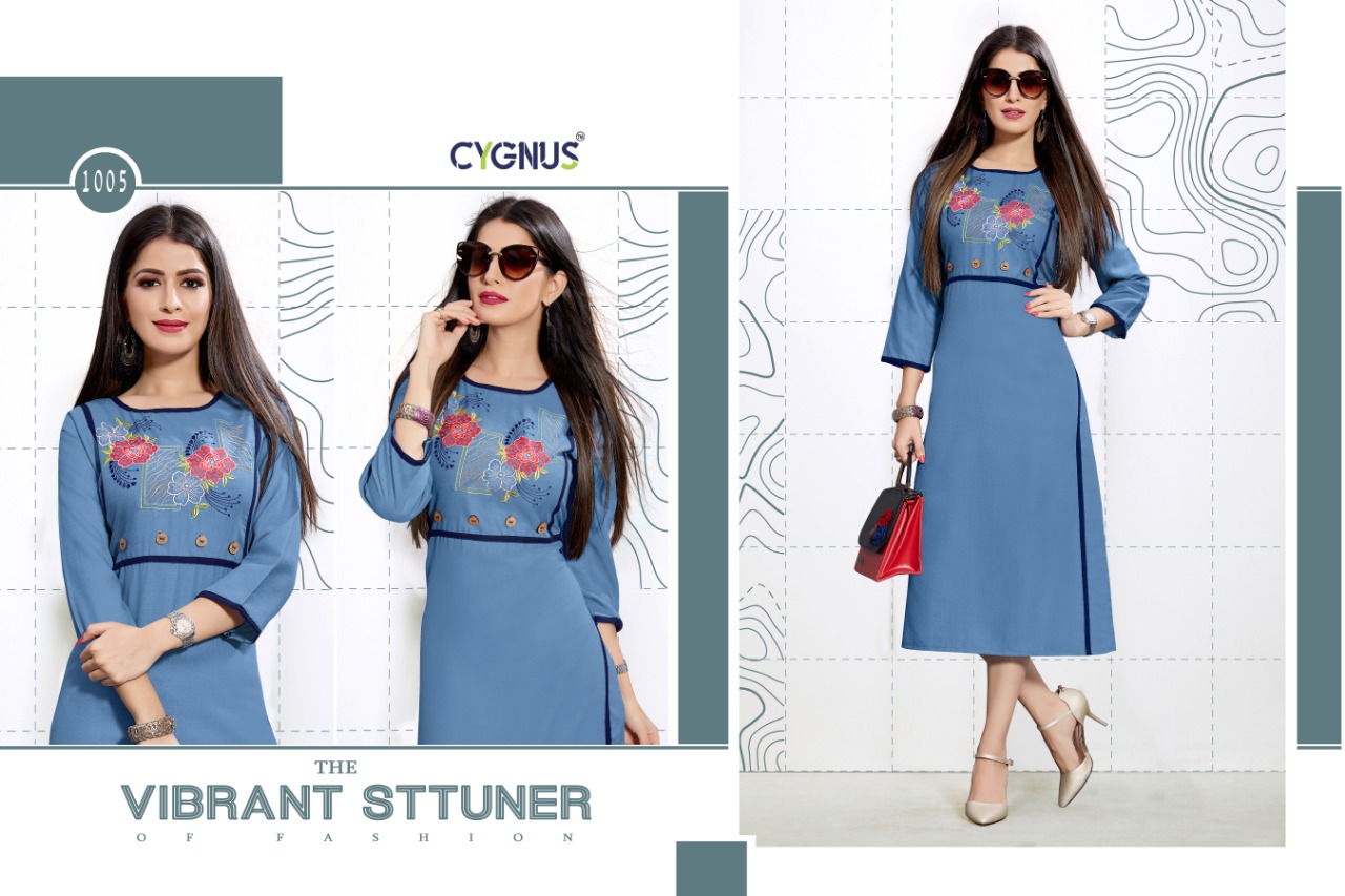 Mohini By Cygnus 1001 To 1006 Series Beautiful Stylish Fancy Colorful Casual Wear & Ethnic Wear & Ready To Wear Pure Cotton Embroidery Kurtis At Wholesale Price