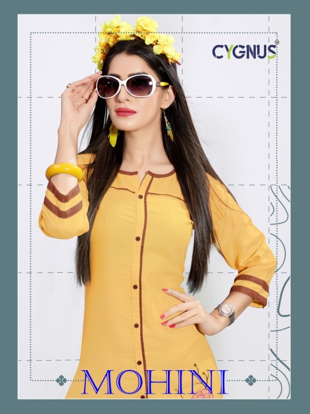 Mohini By Cygnus 1001 To 1006 Series Beautiful Stylish Fancy Colorful Casual Wear & Ethnic Wear & Ready To Wear Pure Cotton Embroidery Kurtis At Wholesale Price