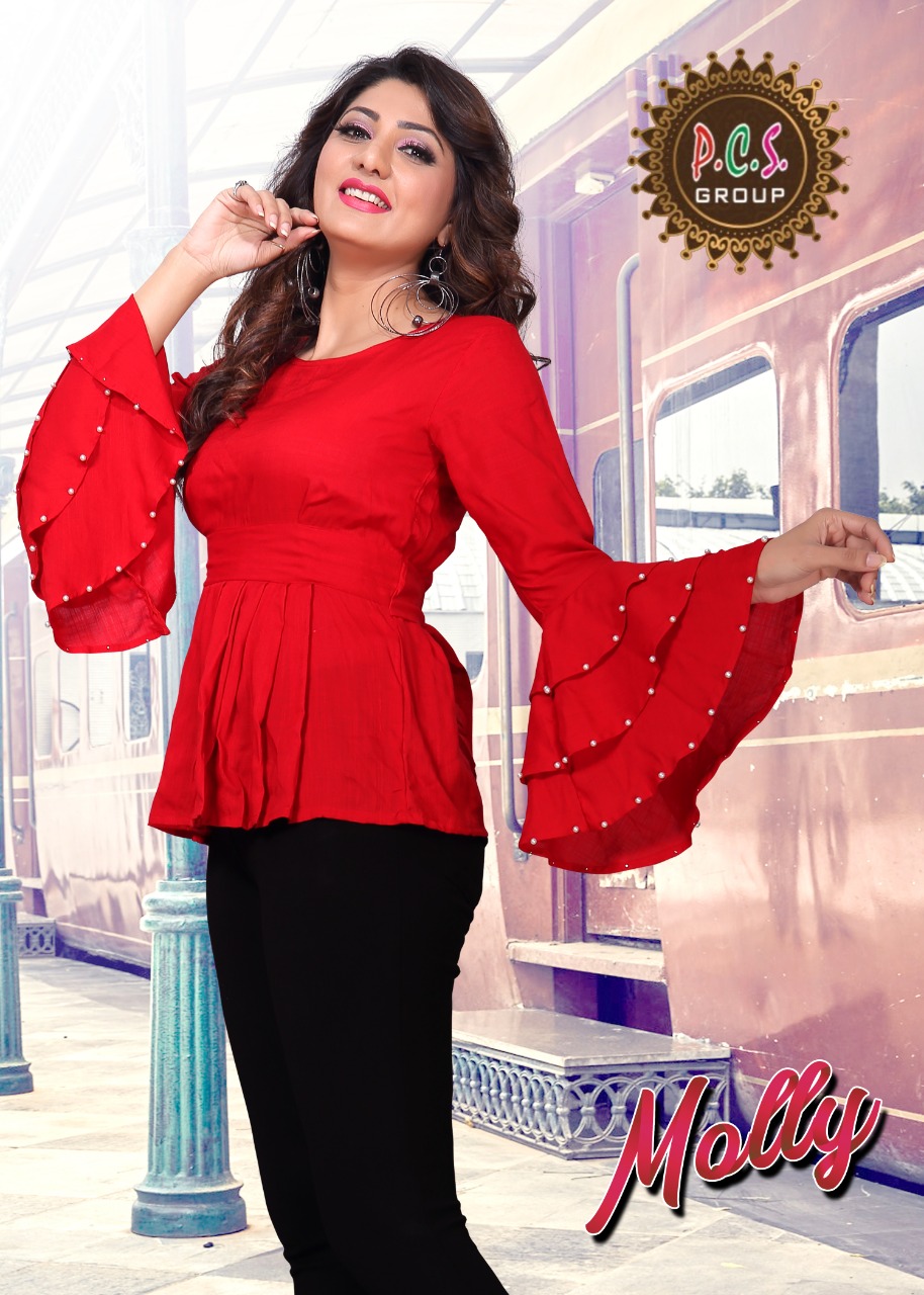 Molly By Pcs Group 101-a To 101-h Series Indian Traditional Wear Collection Beautiful Stylish Fancy Colorful Party Wear & Occasional Wear Heavy Rayon Cotton Kurtis At Wholesale Price
