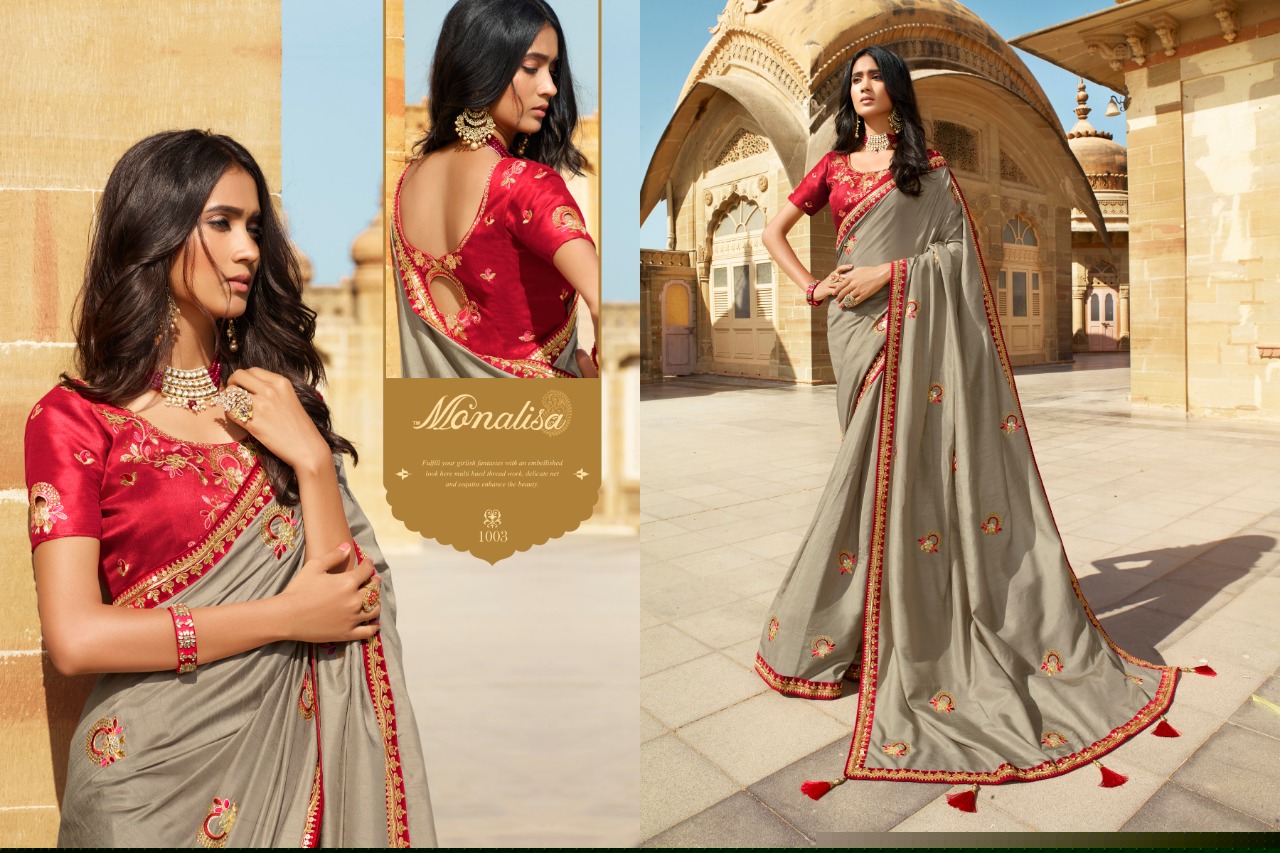 Monalisa 1001 Series By Monalisa 1001 To 1011 Series Designer Wedding Collection Beautiful Stylish Fancy Colorful Party Wear & Occasional Wear Fancy Sarees At Wholesale Price