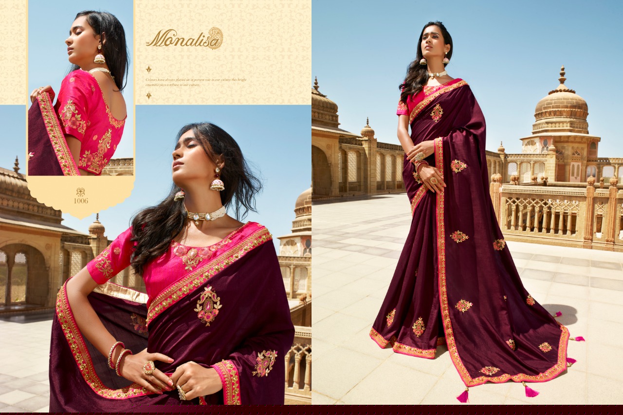 Monalisa 1001 Series By Monalisa 1001 To 1011 Series Designer Wedding Collection Beautiful Stylish Fancy Colorful Party Wear & Occasional Wear Fancy Sarees At Wholesale Price