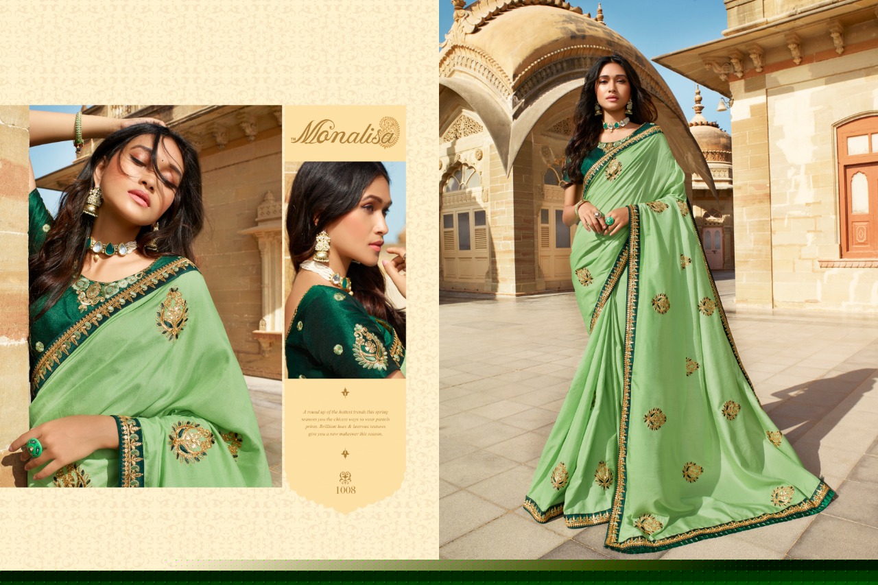 Monalisa 1001 Series By Monalisa 1001 To 1011 Series Designer Wedding Collection Beautiful Stylish Fancy Colorful Party Wear & Occasional Wear Fancy Sarees At Wholesale Price