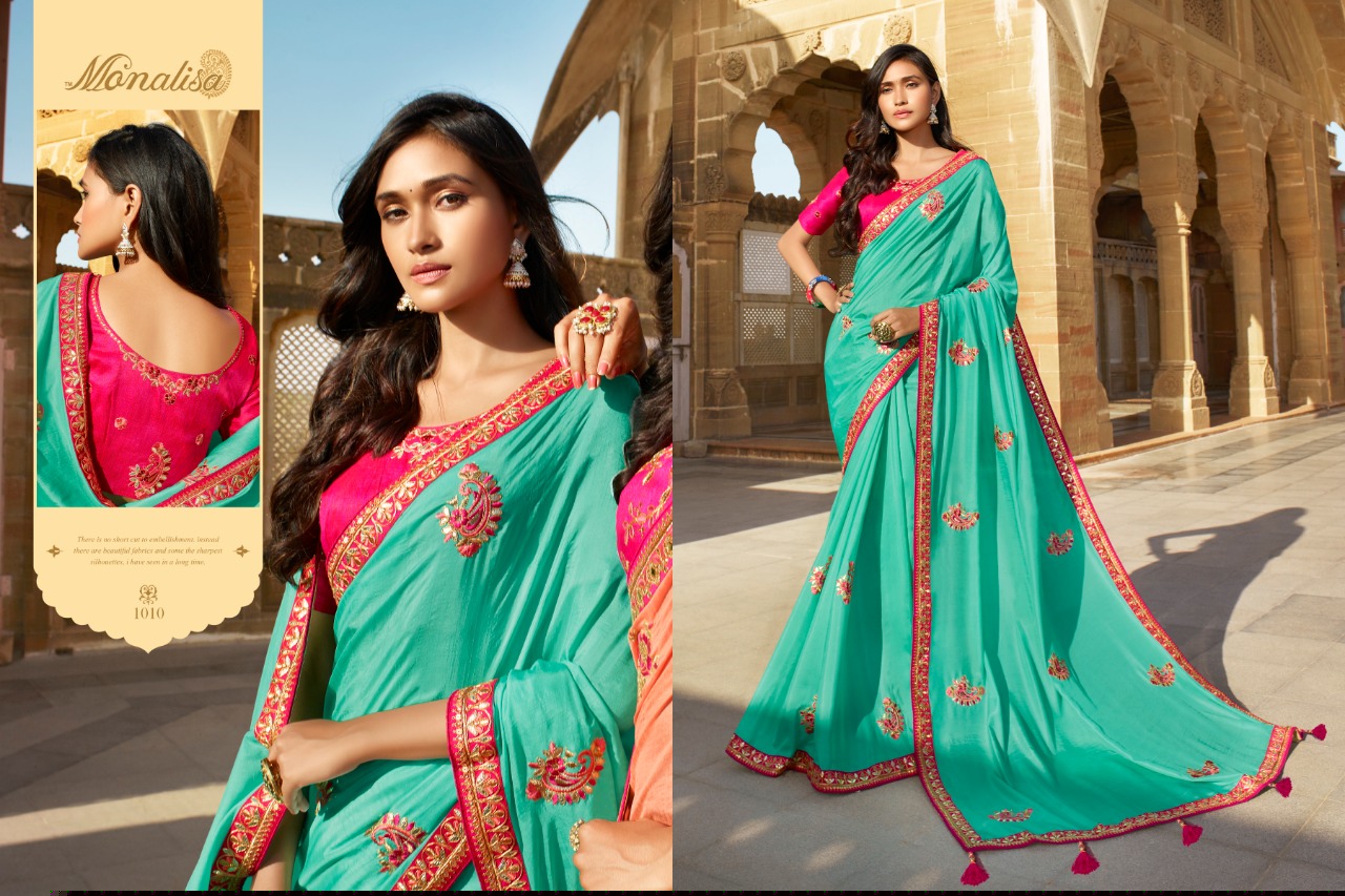 Monalisa 1001 Series By Monalisa 1001 To 1011 Series Designer Wedding Collection Beautiful Stylish Fancy Colorful Party Wear & Occasional Wear Fancy Sarees At Wholesale Price