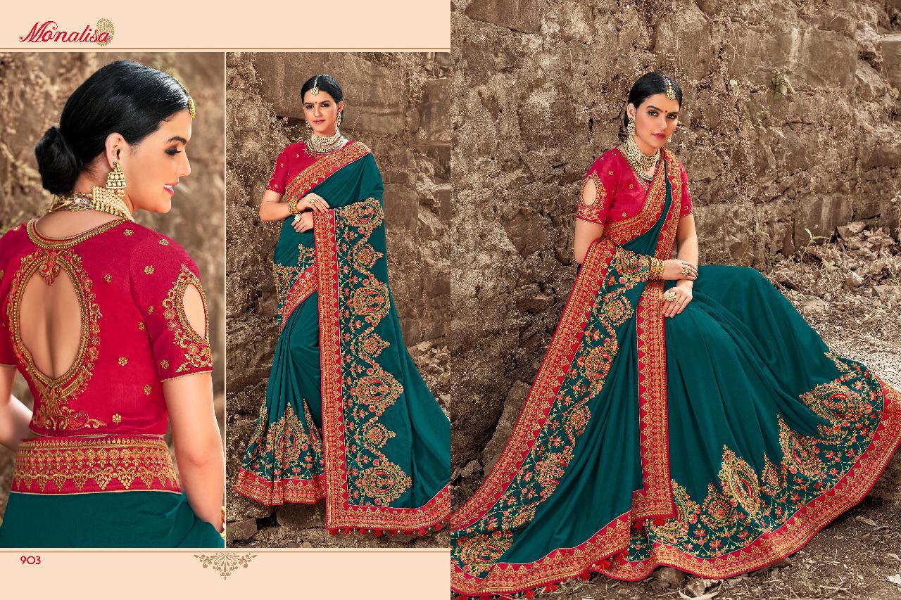 Monalisa 901 Series By Monalisa 901 To 911 Series Designer Wedding Collection Beautiful Stylish Fancy Colorful Party Wear & Occasional Wear Silk/ Modal Sarees At Wholesale Price