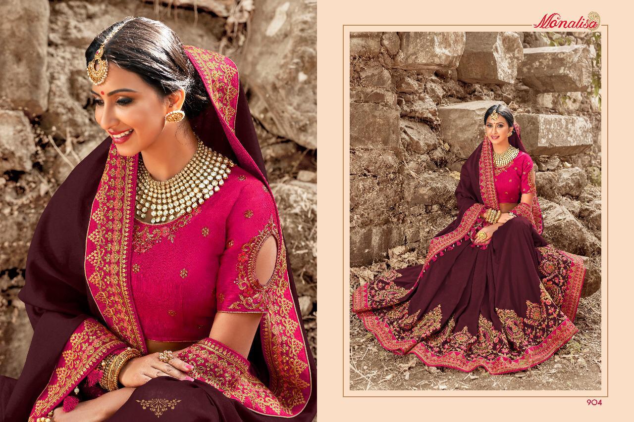 Monalisa 901 Series By Monalisa 901 To 911 Series Designer Wedding Collection Beautiful Stylish Fancy Colorful Party Wear & Occasional Wear Silk/ Modal Sarees At Wholesale Price