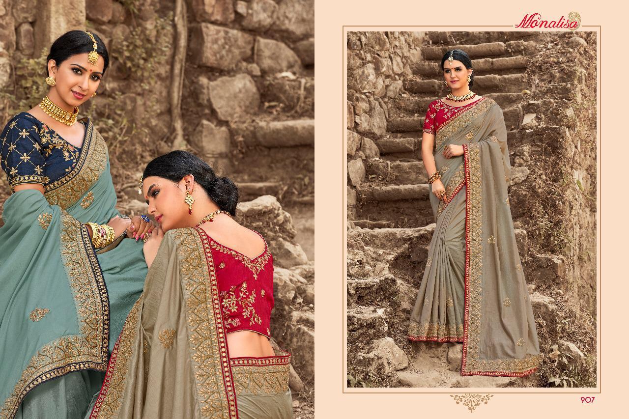 Monalisa 901 Series By Monalisa 901 To 911 Series Designer Wedding Collection Beautiful Stylish Fancy Colorful Party Wear & Occasional Wear Silk/ Modal Sarees At Wholesale Price