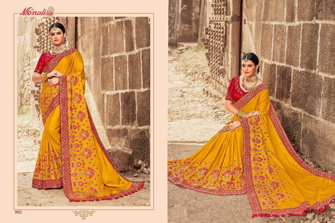 Monalisa 901 Series By Monalisa 901 To 911 Series Designer Wedding Collection Beautiful Stylish Fancy Colorful Party Wear & Occasional Wear Silk/ Modal Sarees At Wholesale Price