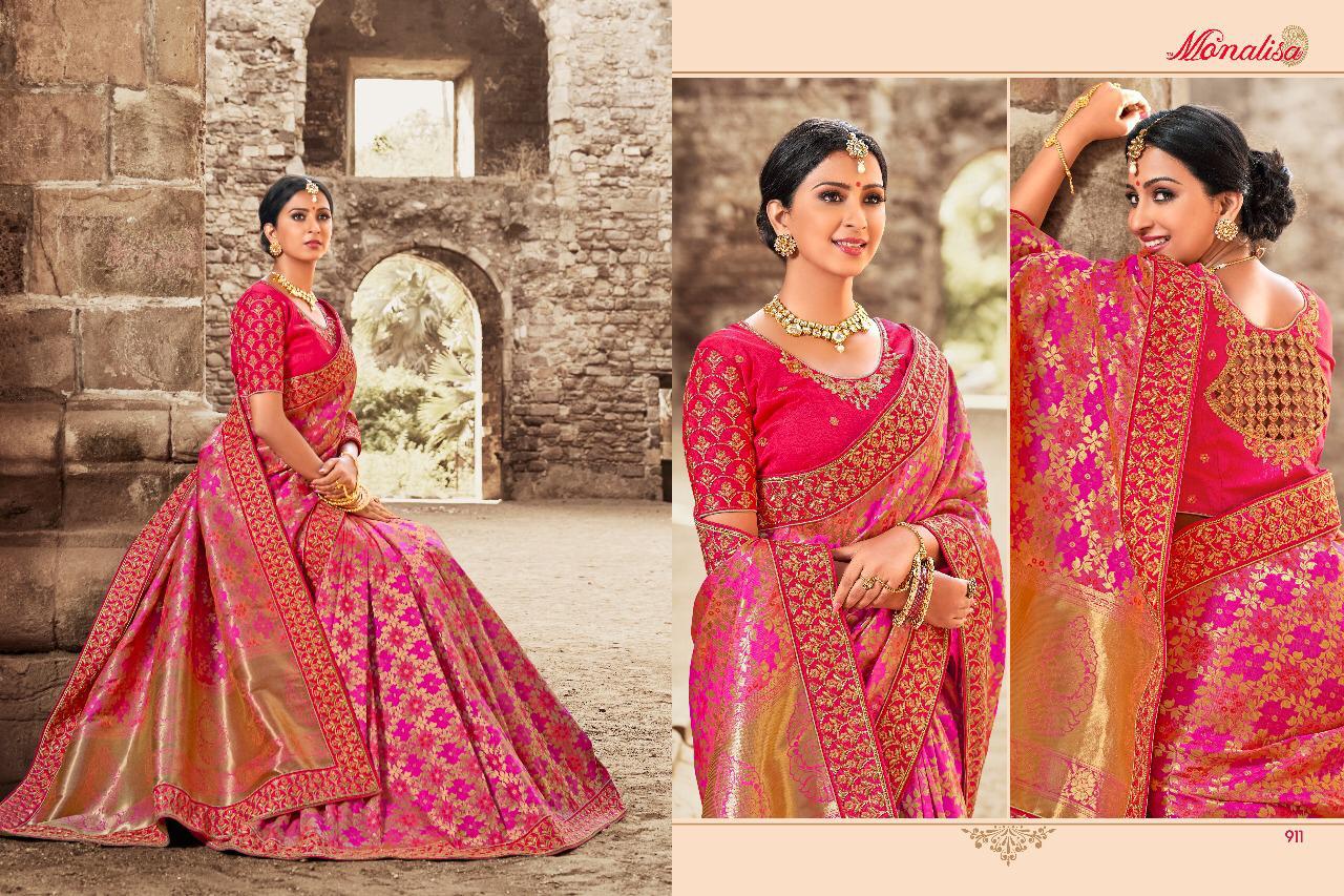 Monalisa 901 Series By Monalisa 901 To 911 Series Designer Wedding Collection Beautiful Stylish Fancy Colorful Party Wear & Occasional Wear Silk/ Modal Sarees At Wholesale Price